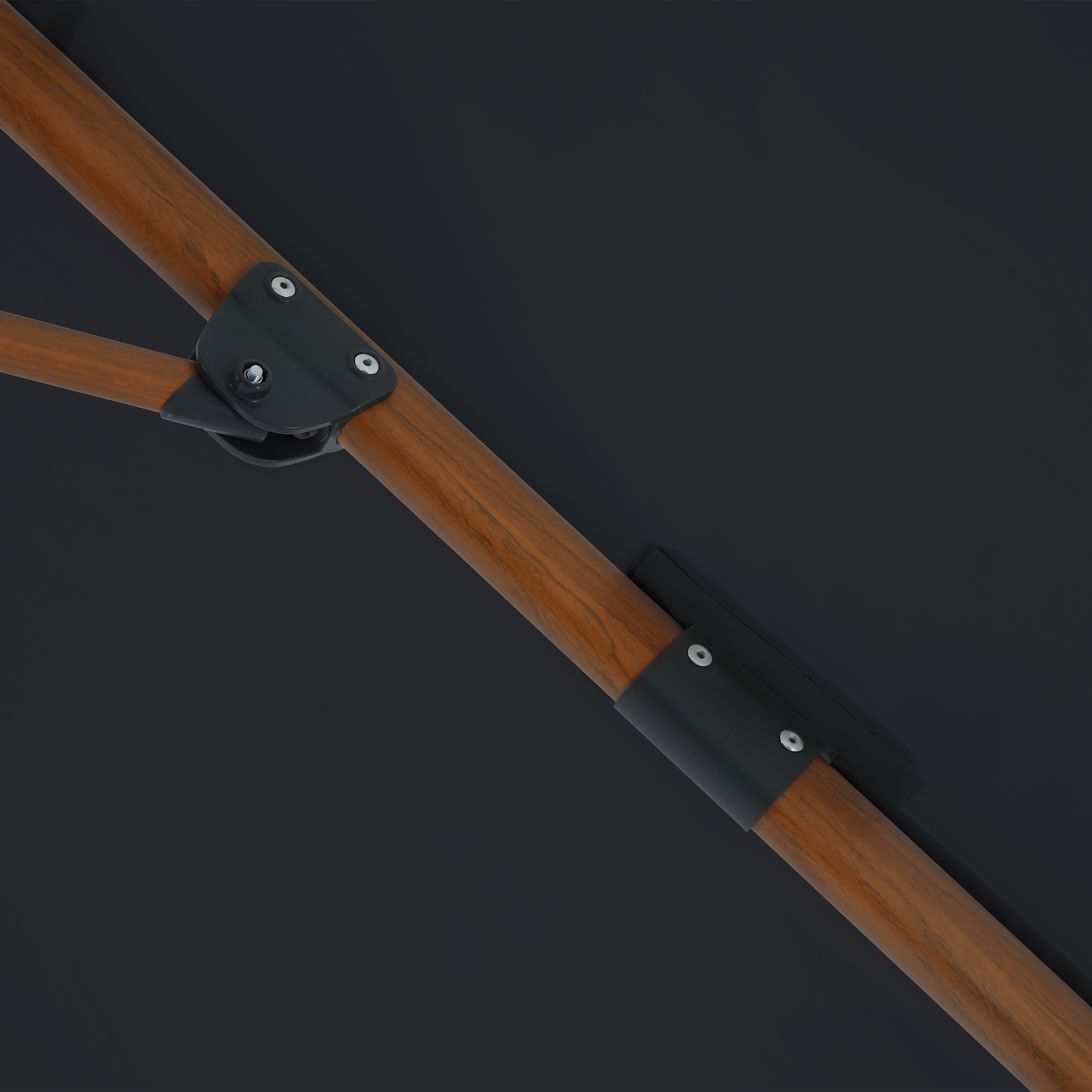 Marisol Zweefparasol Ø 300cm Houtlook/grijs