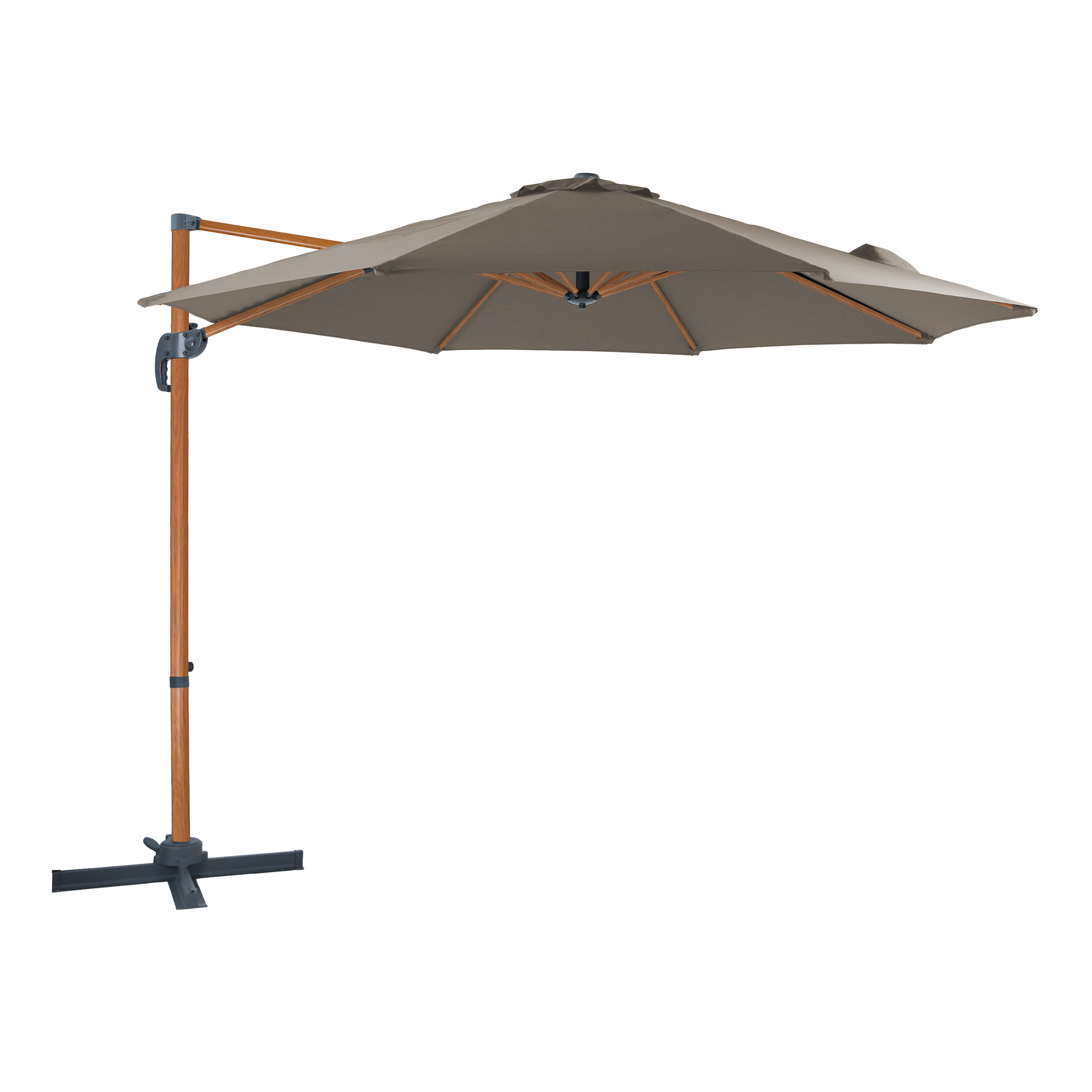 Marisol Zweefparasol Ø 300cm Houtlook/taupe