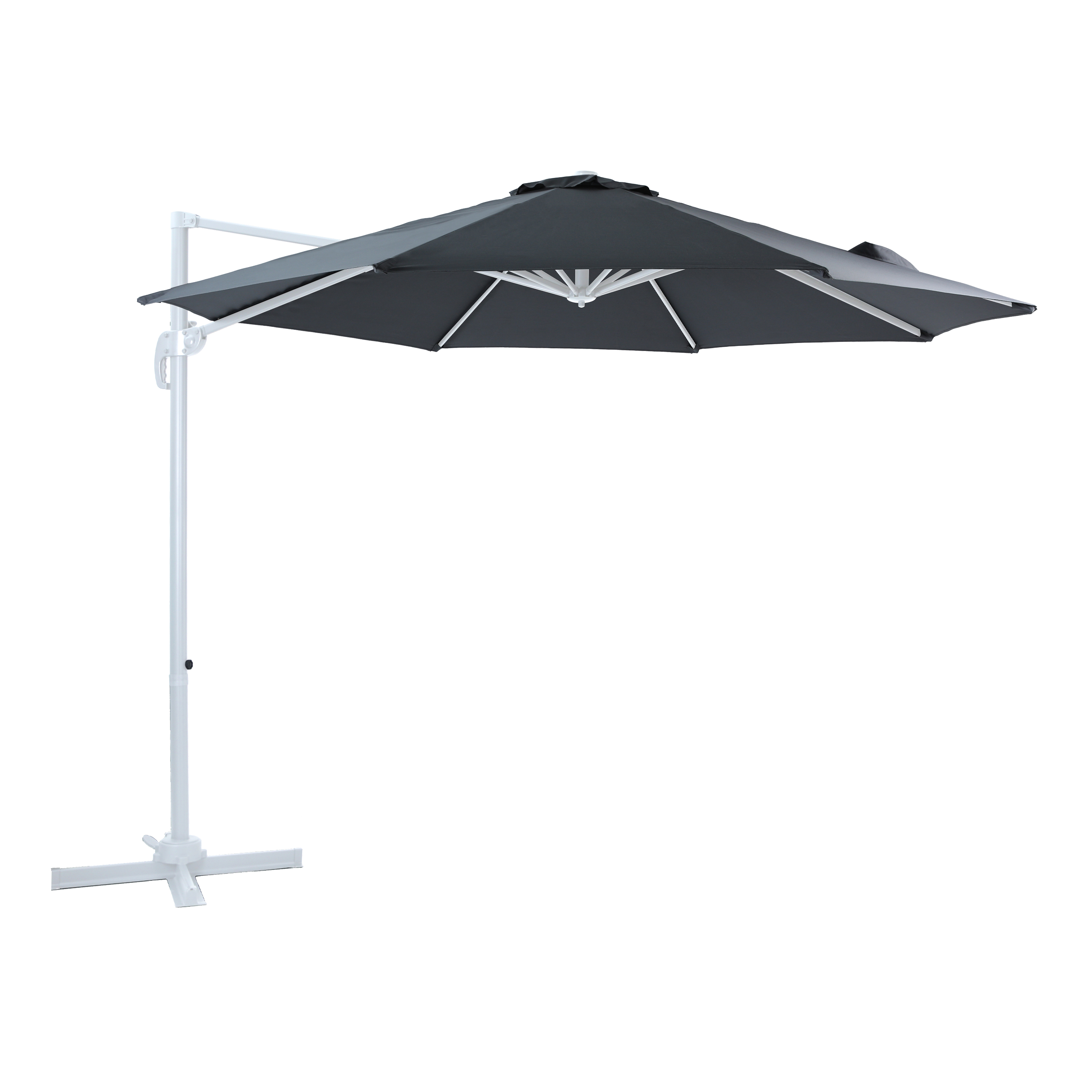 Marisol Zweefparasol Ø 300cm Wit/grijs
