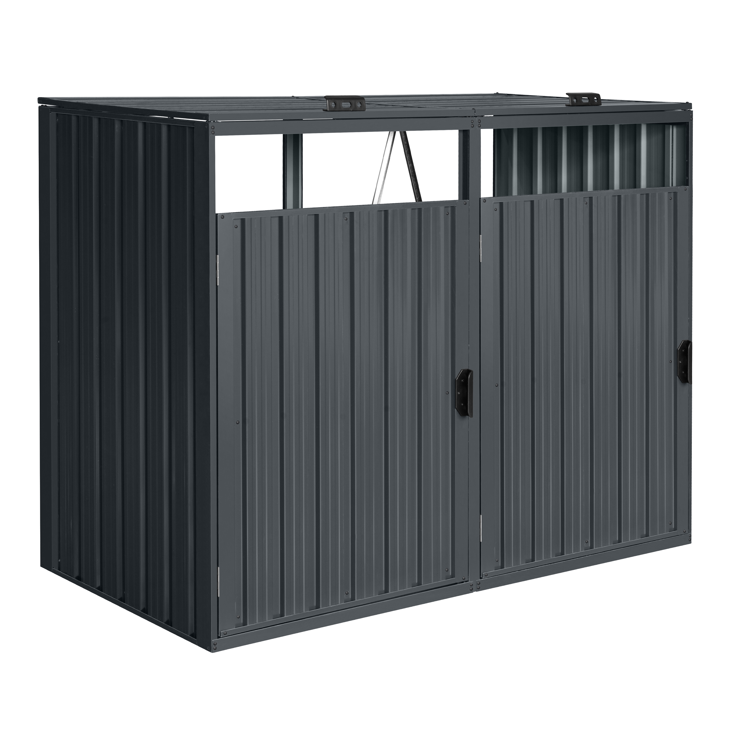 Owen metalen Containerombouw Antraciet 2x 240L