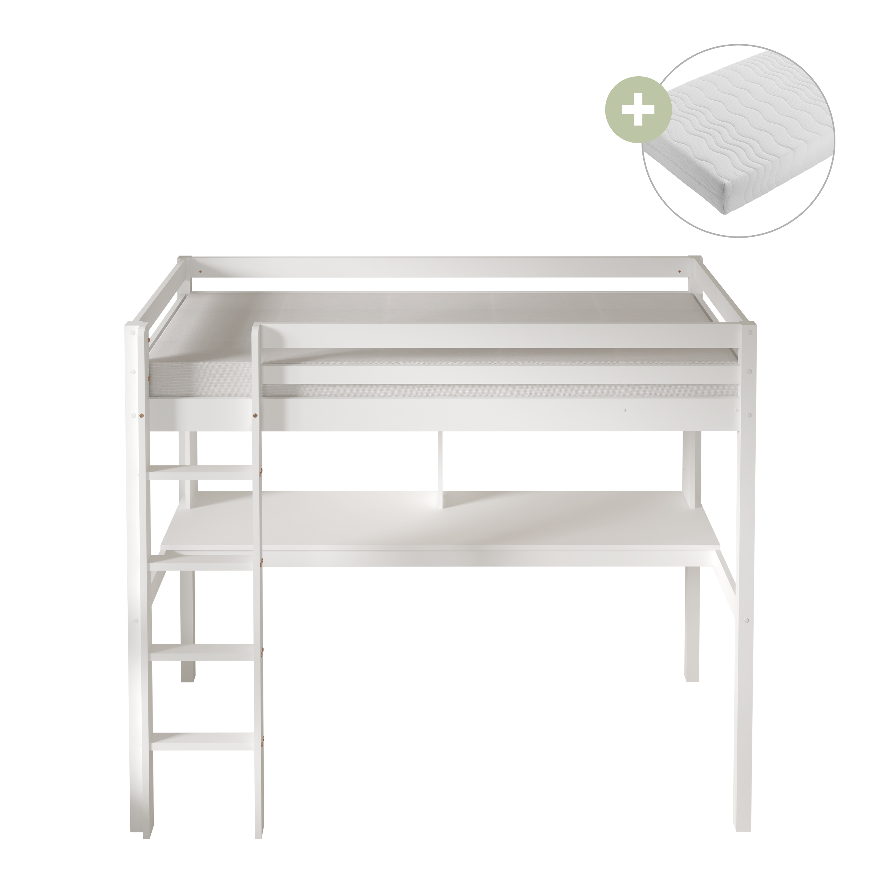 Sil Hoogslaper met Bureau Wit – Met Matras