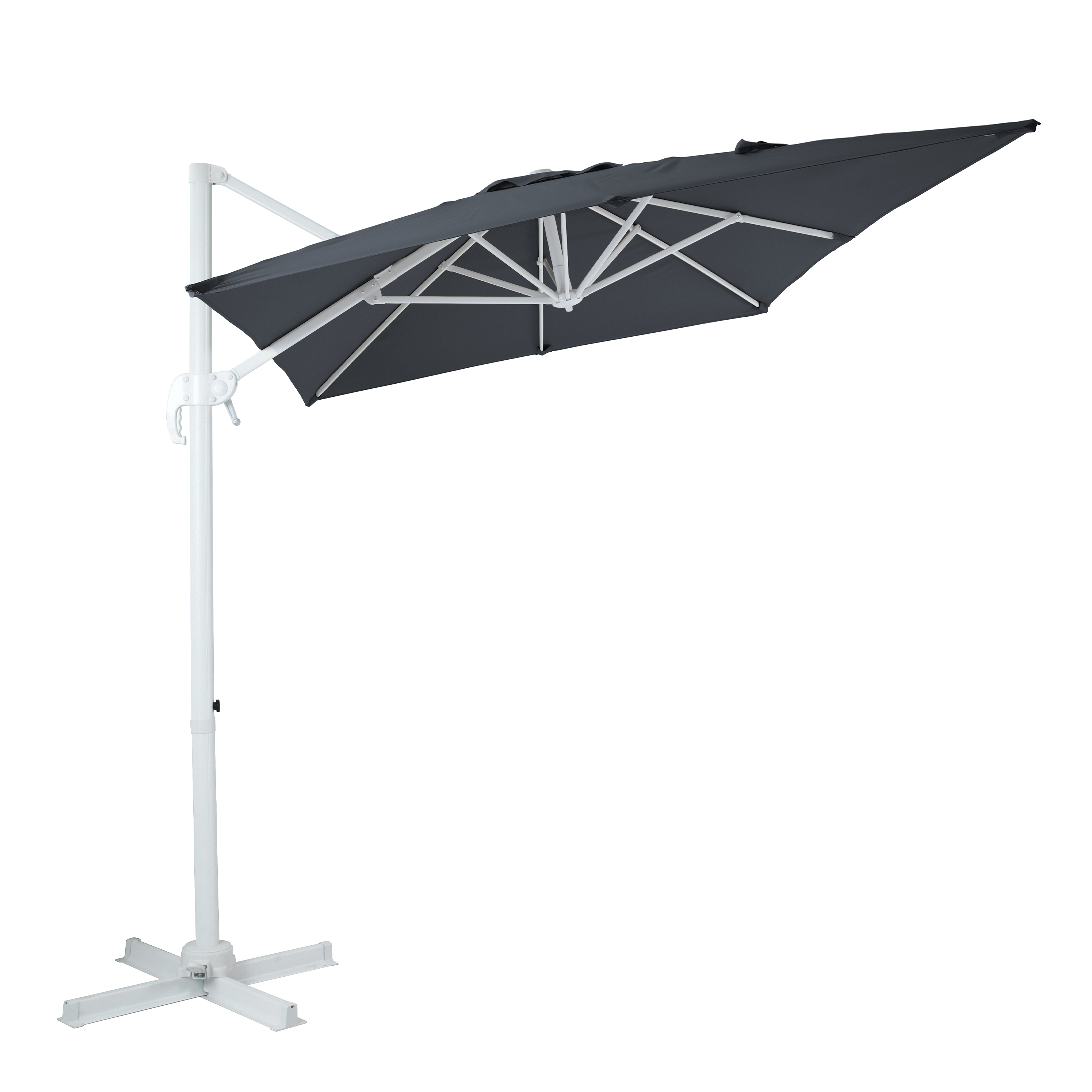 Coco Zweefparasol 200x300 Wit/grijs