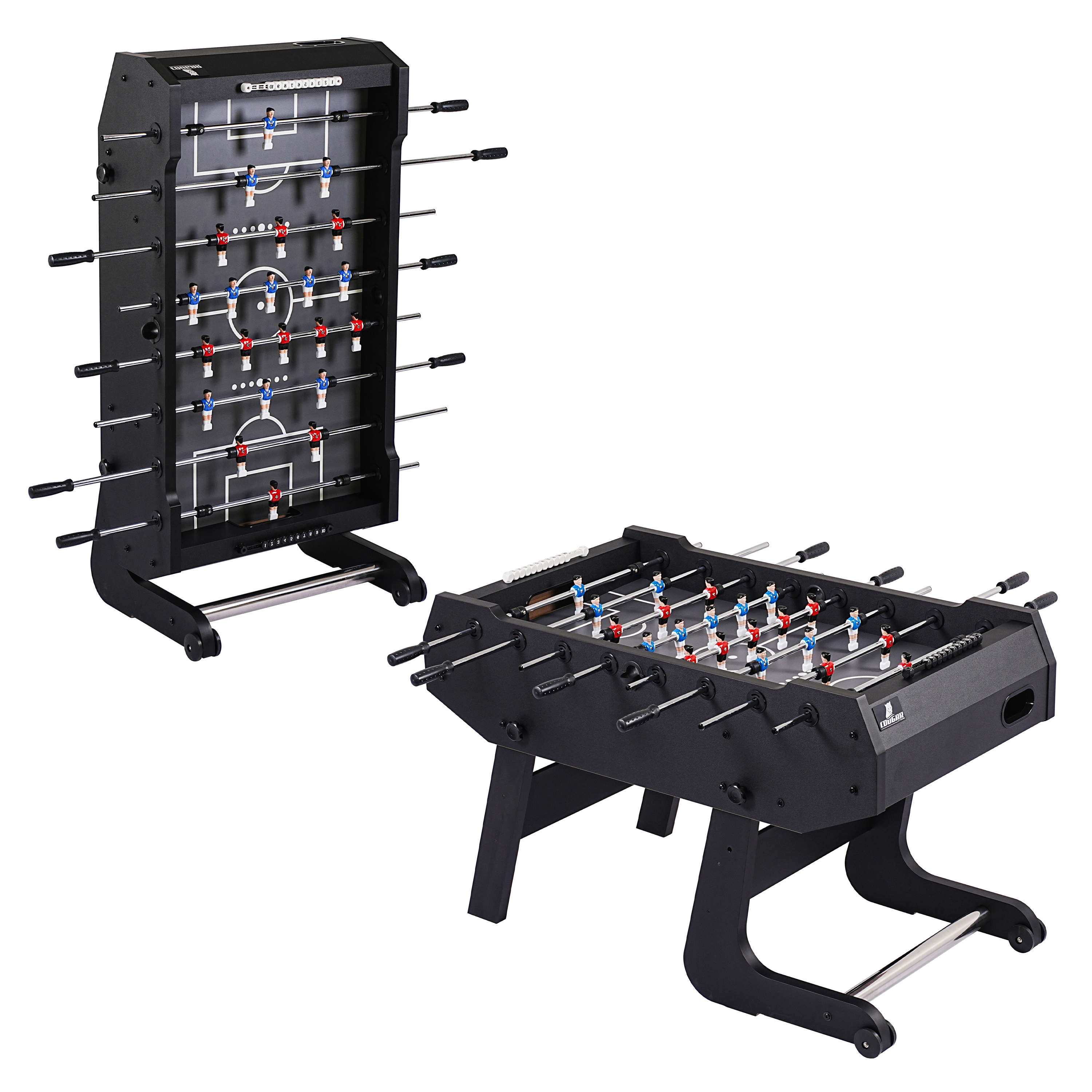Powerkick Pro Inklapbare Voetbaltafel Zwart –Grijs Speelveld