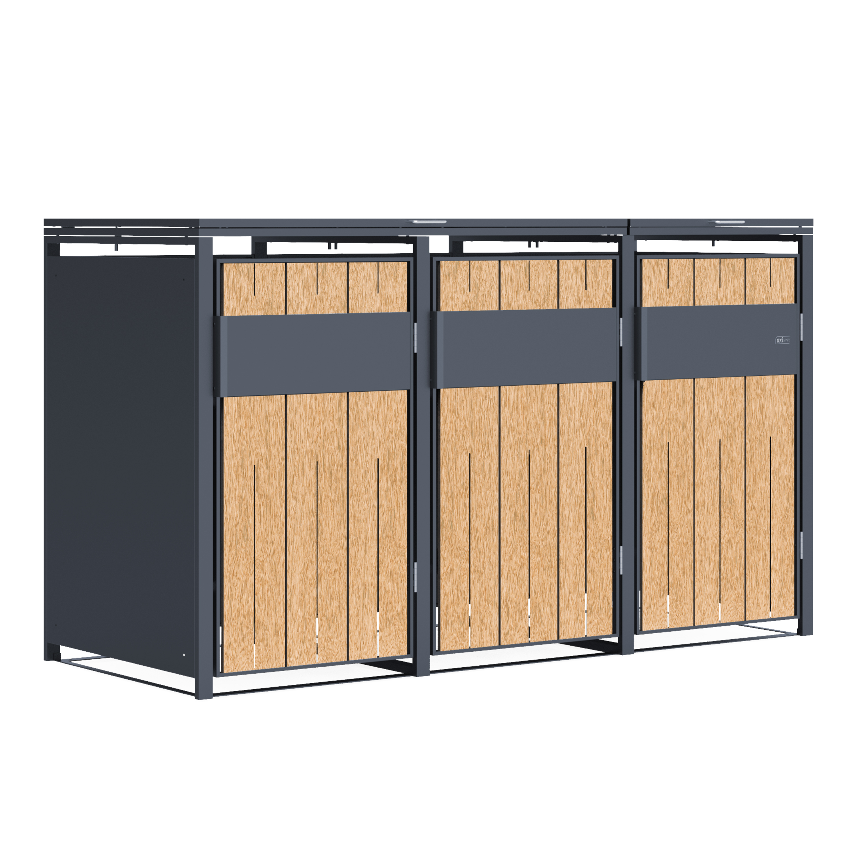 Luke Containerombouw - Metaal Antraciet/Houtlook 3 x 240 L