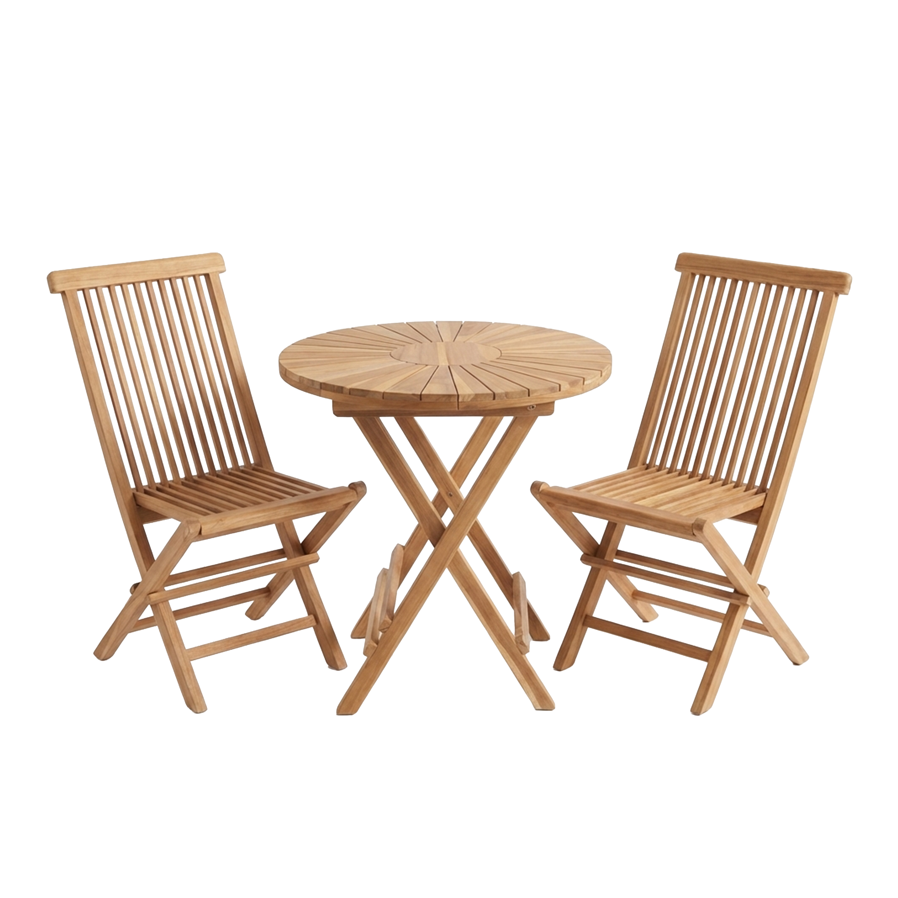 Gia/Mina 60 cm Bistroset 3-delig Teak - Opklapbaar