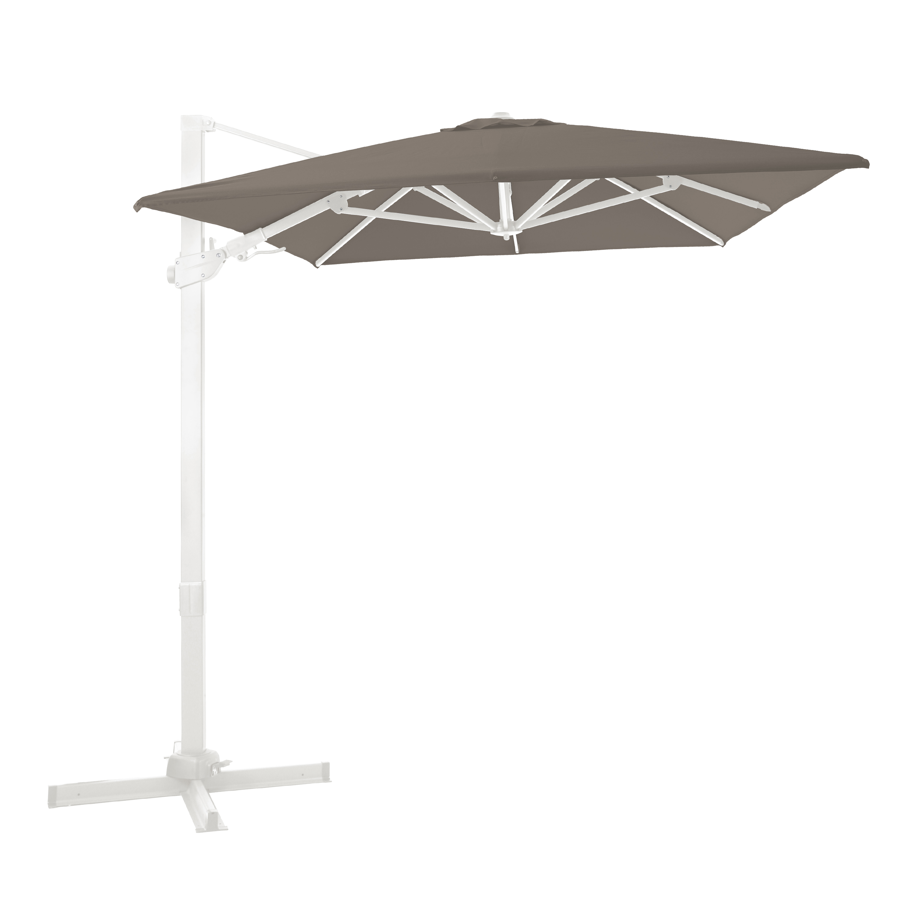 Milad Premium Zweefparasol 200x300 Wit/taupe