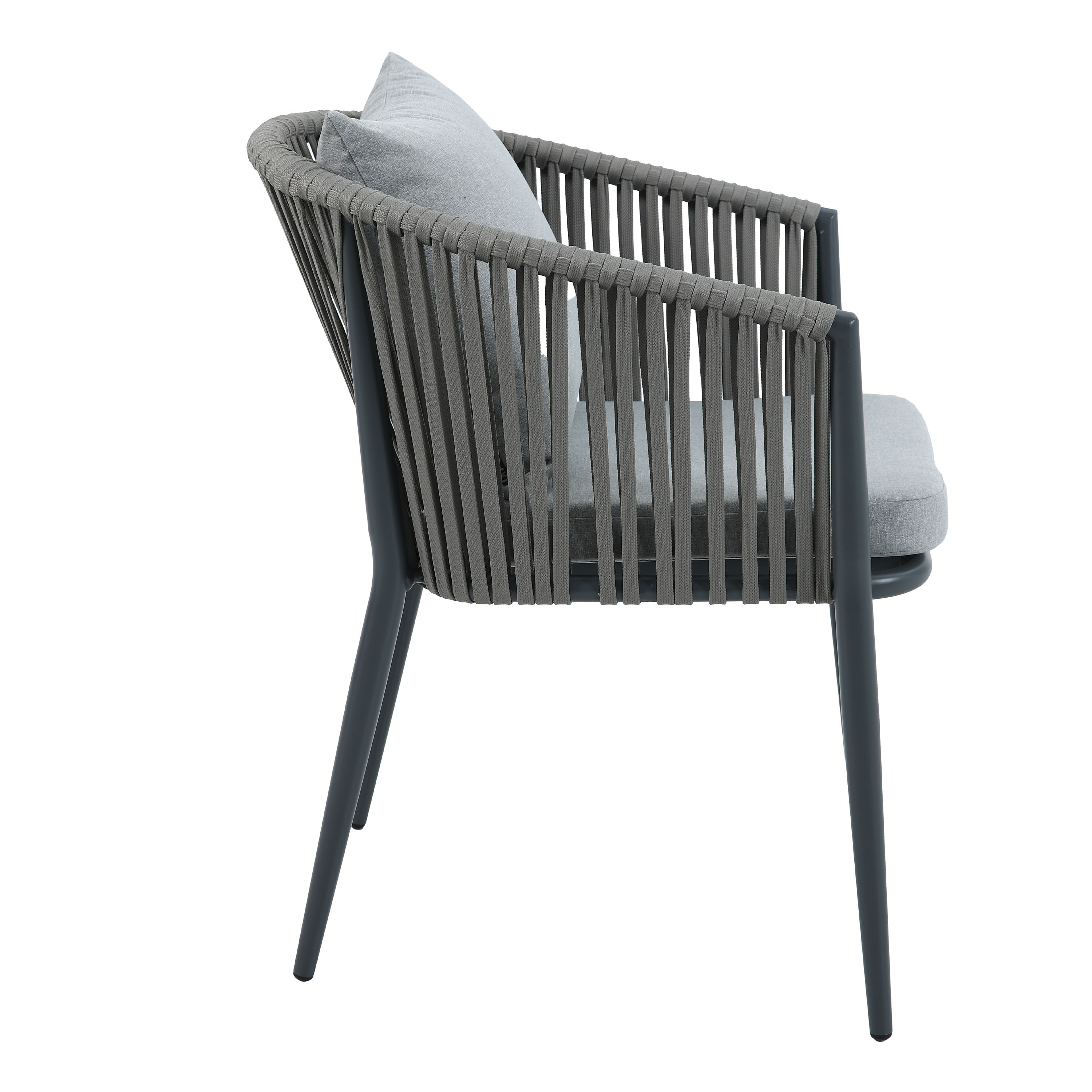 Jay/Faye 150 cm Dining Tuinset 7-delig - Antraciet