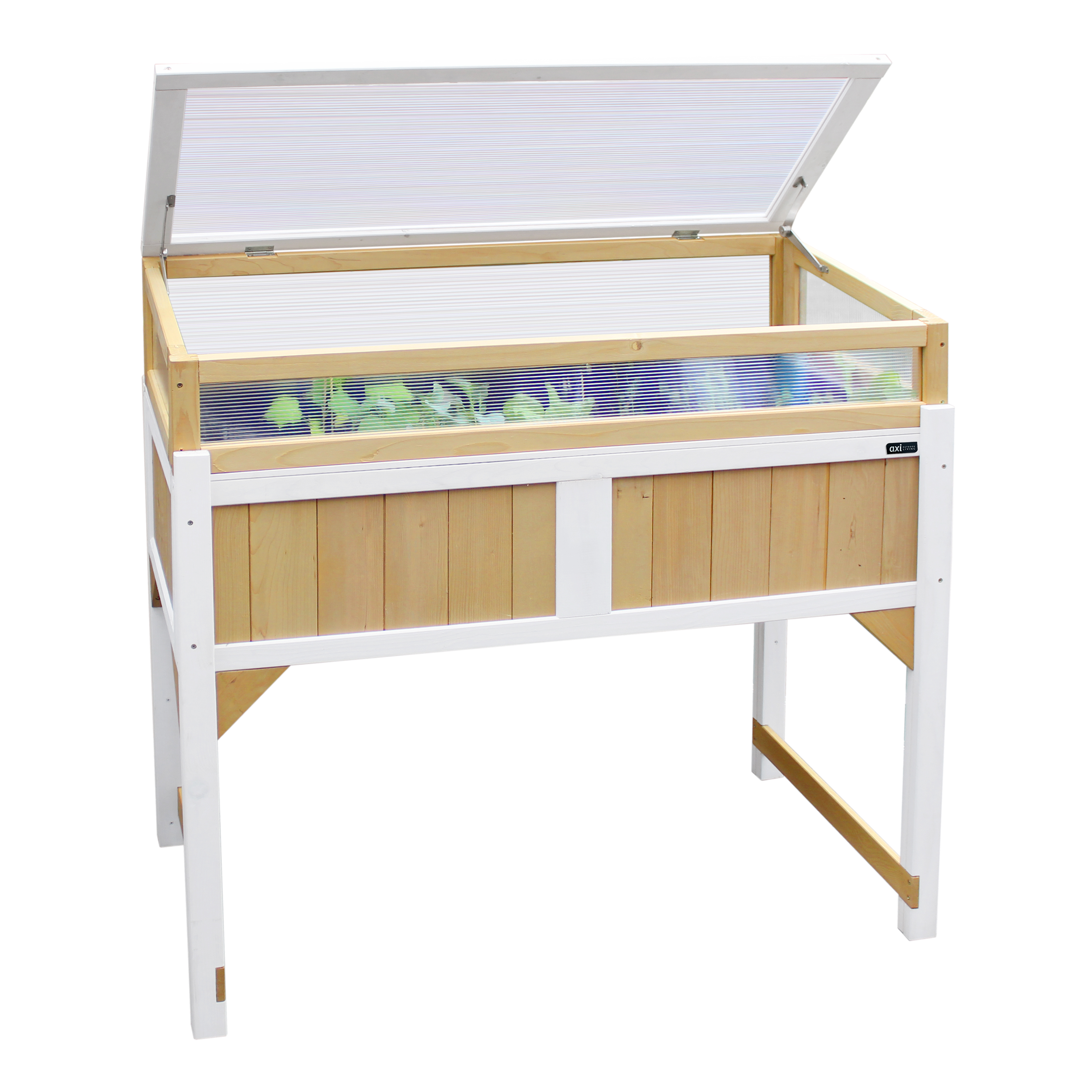 Kweektafel met broeikas en gronddoek Bruin/wit