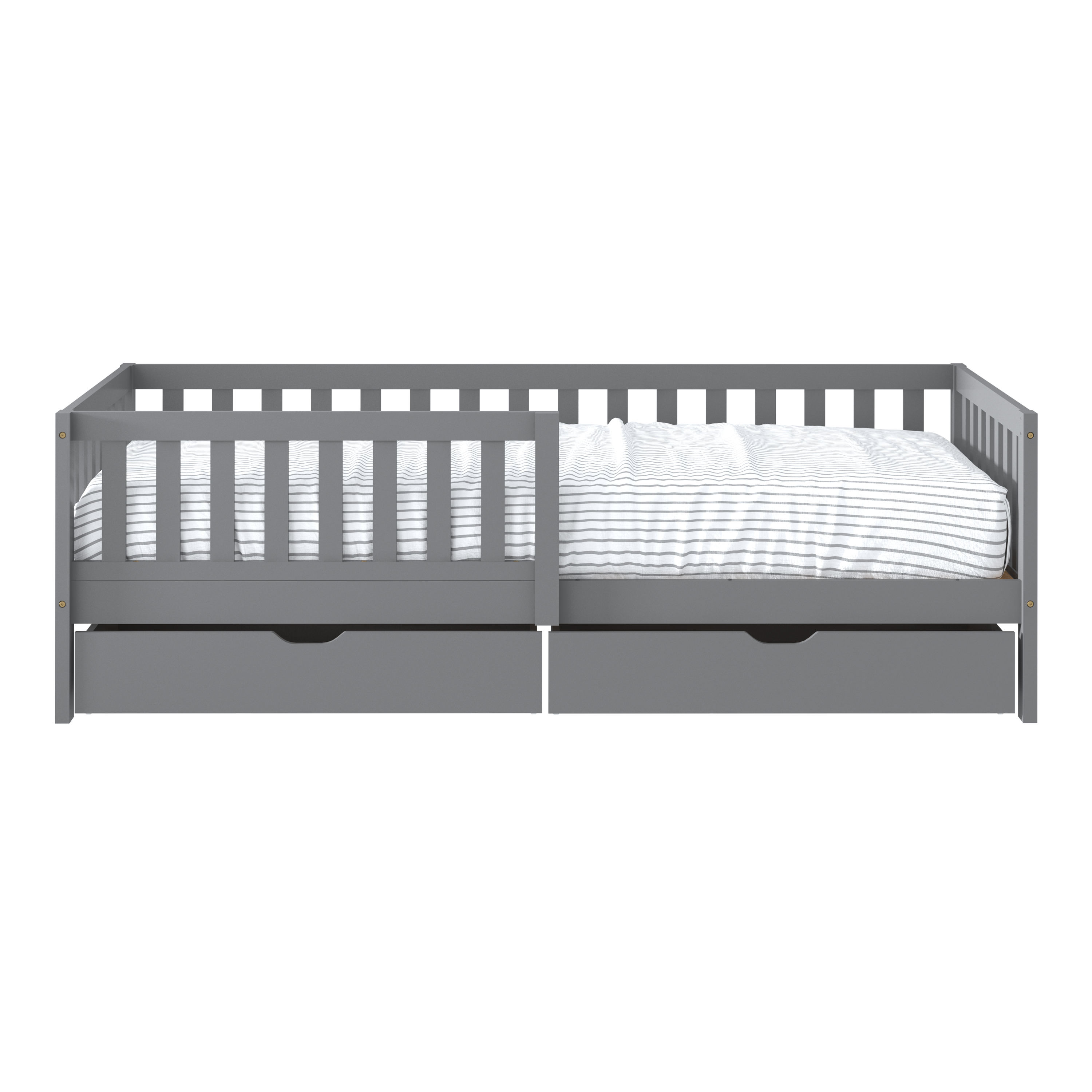 Isa Kinderbed met 2 Opberglades Grijs– Zonder Matras