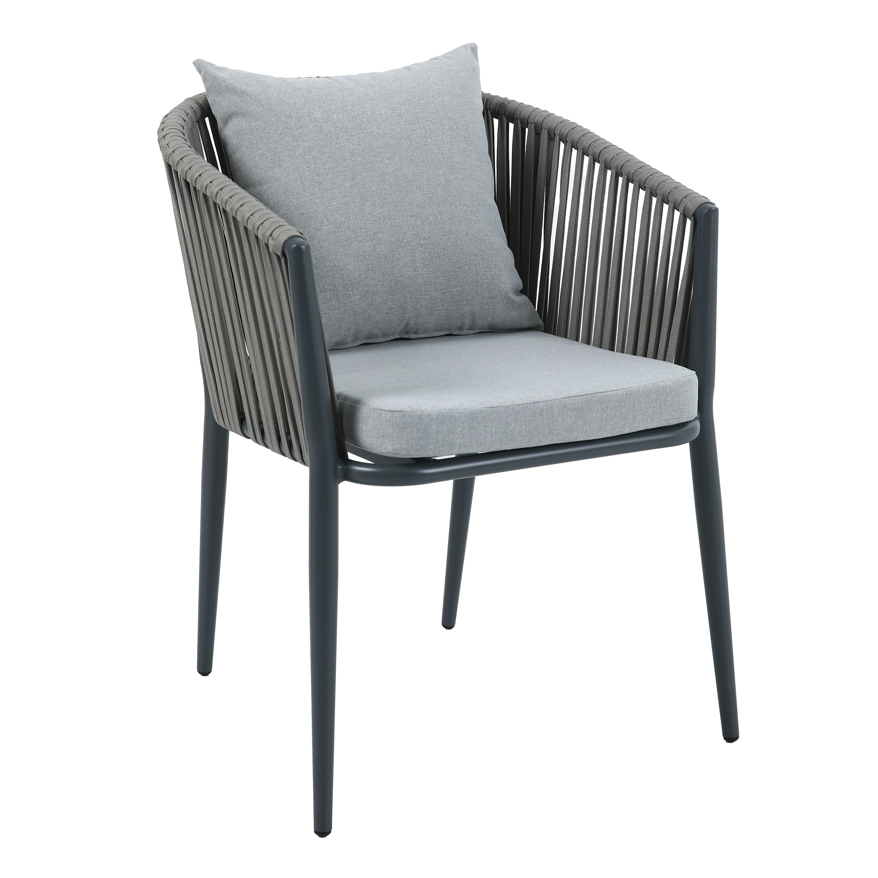 Jay/Faye 150 cm Dining Tuinset 7-delig - Antraciet