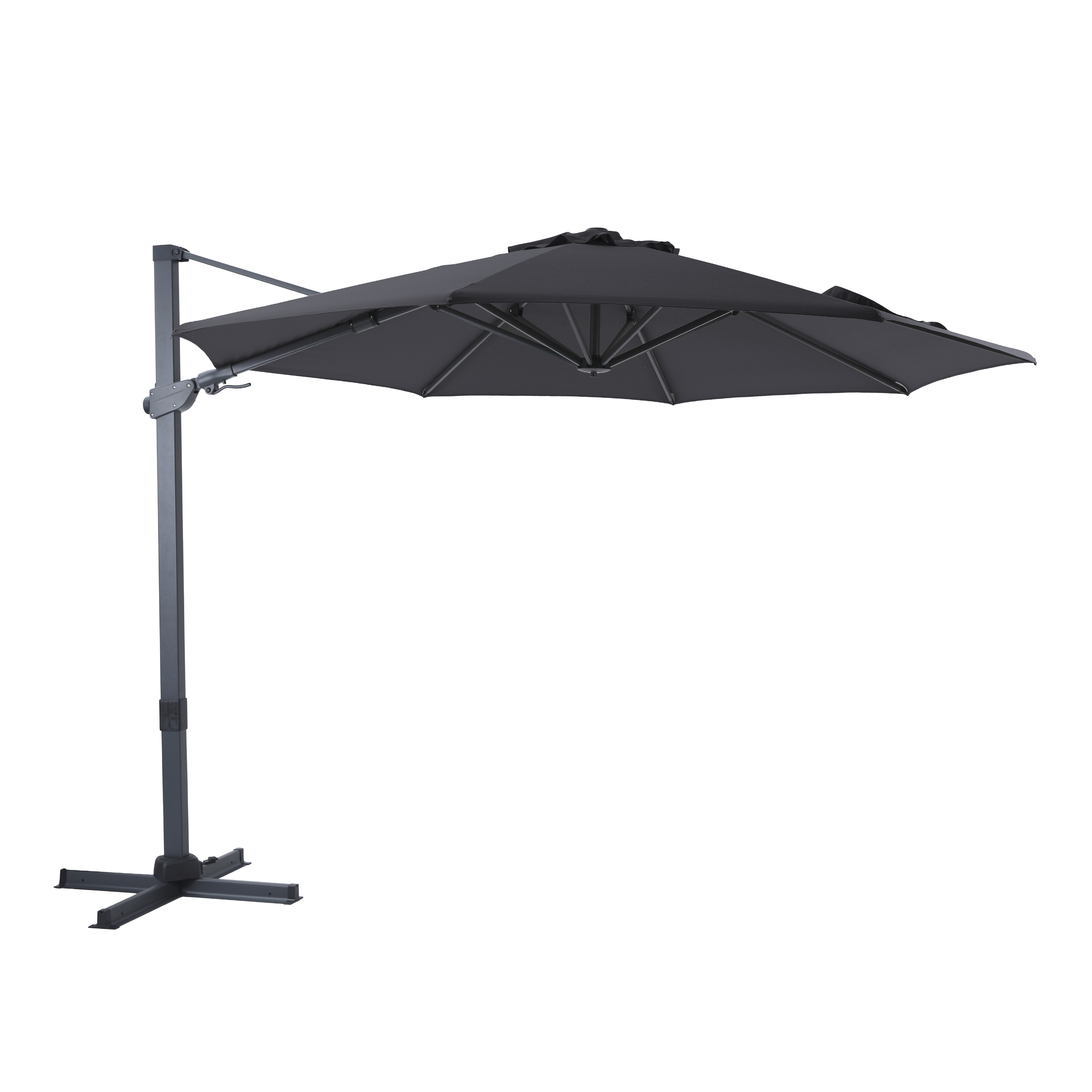 Cyrus Premium Zweefparasol Ø 300cm Antraciet/grijs
