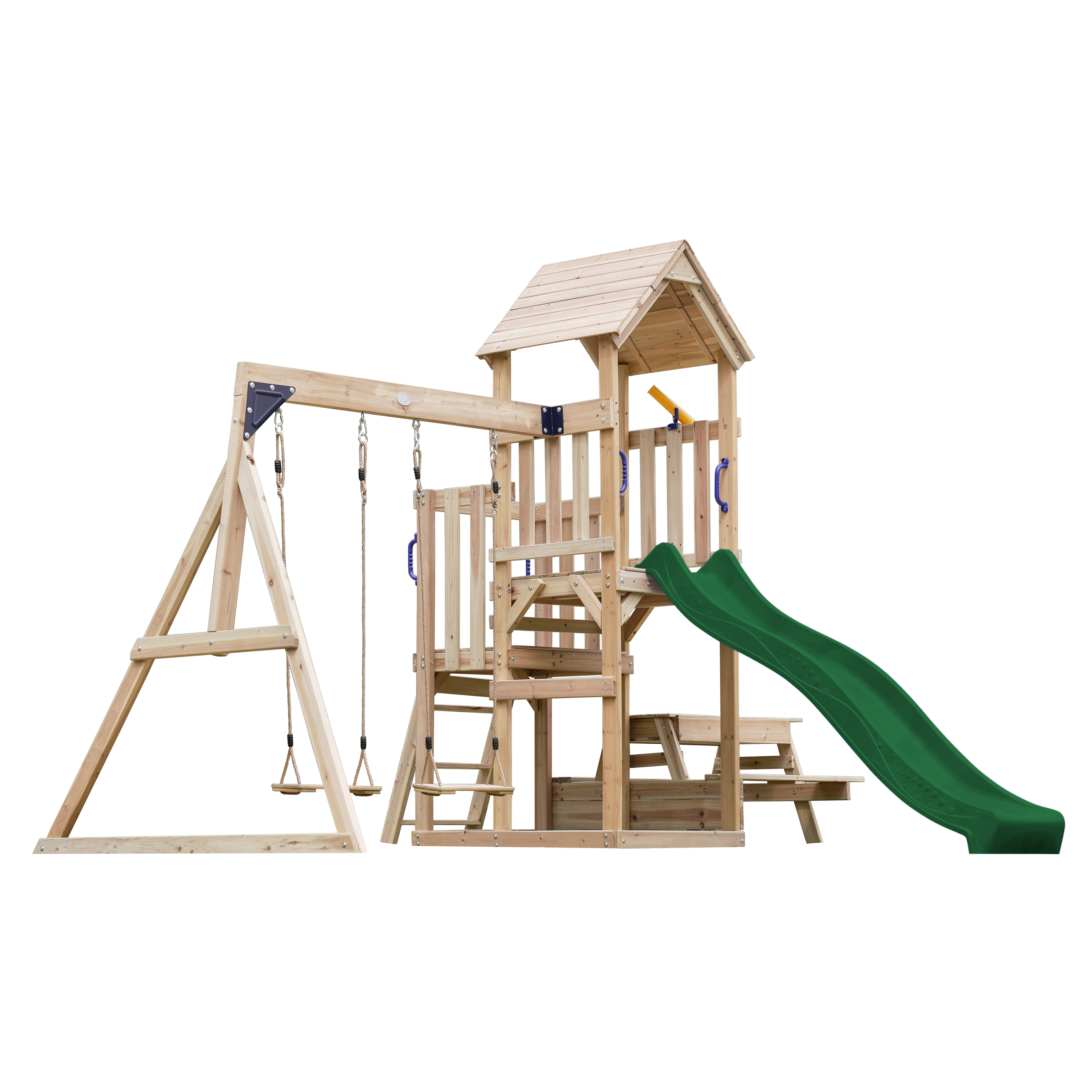 Mette Speeltoestel met Schommel Bruin - Groene Glijbaan