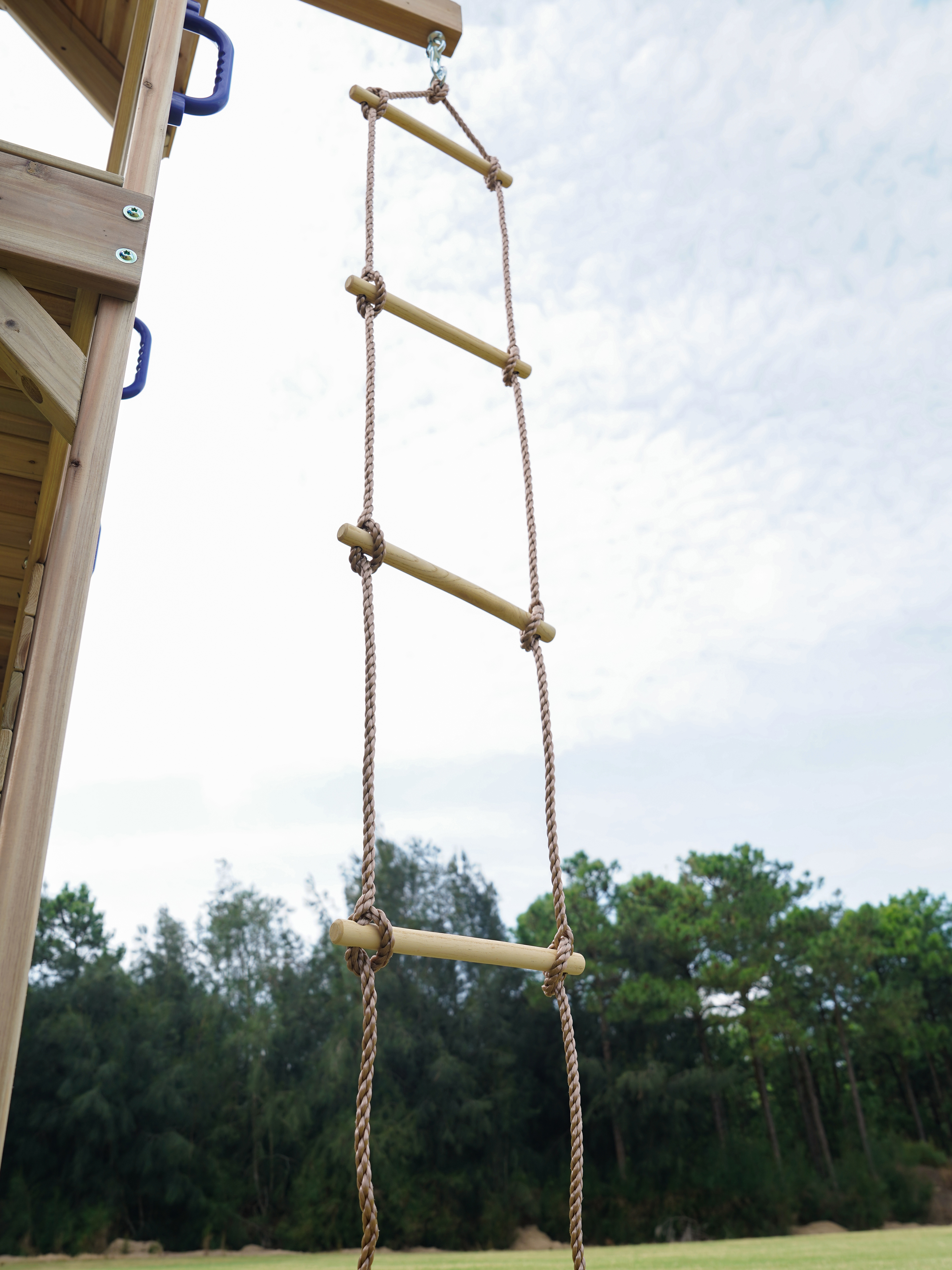 Moos Speeltoestel met Dubbele Schommel en Touwladder Bruin -
