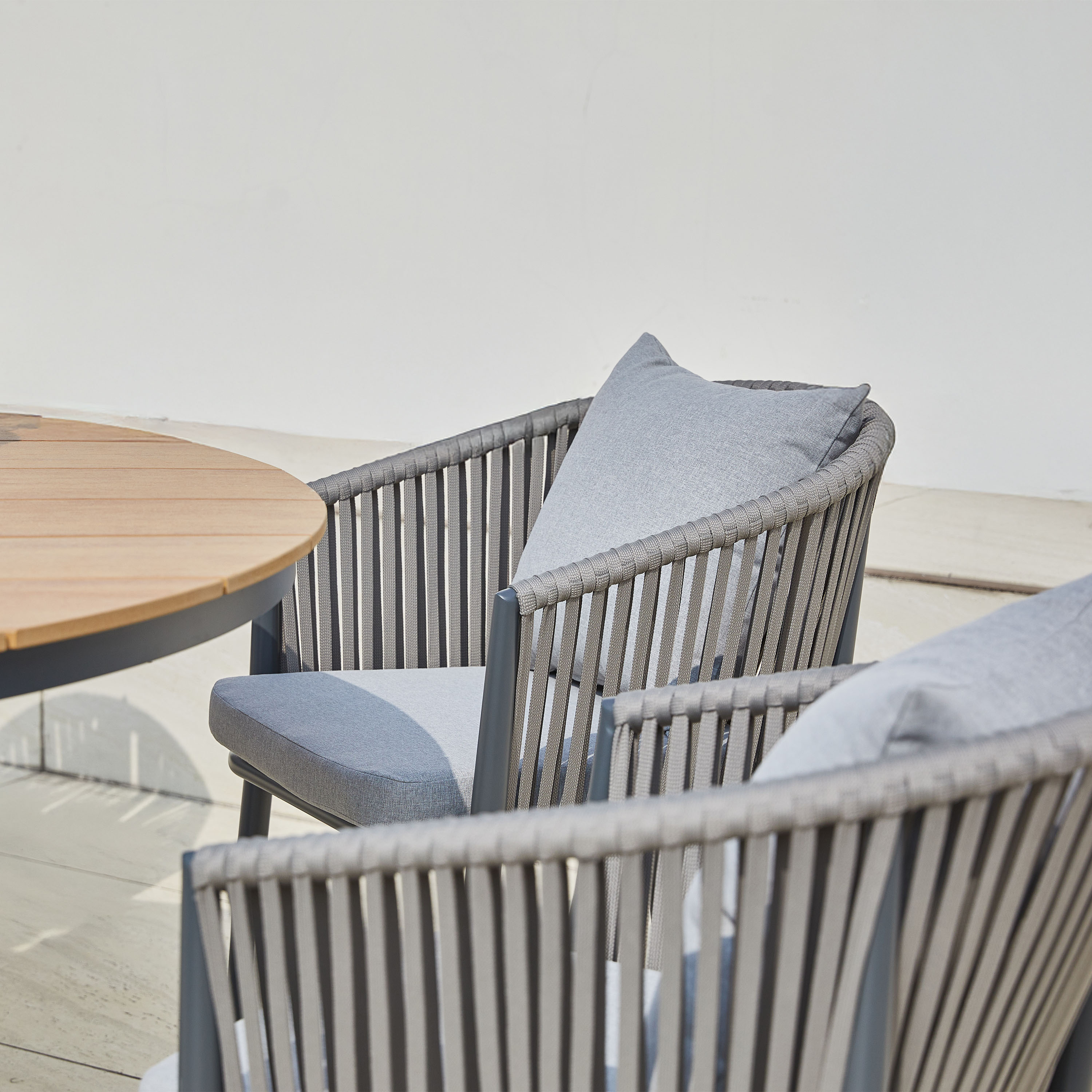 Jay/Faye 150 cm Dining Tuinset 7-delig - Antraciet