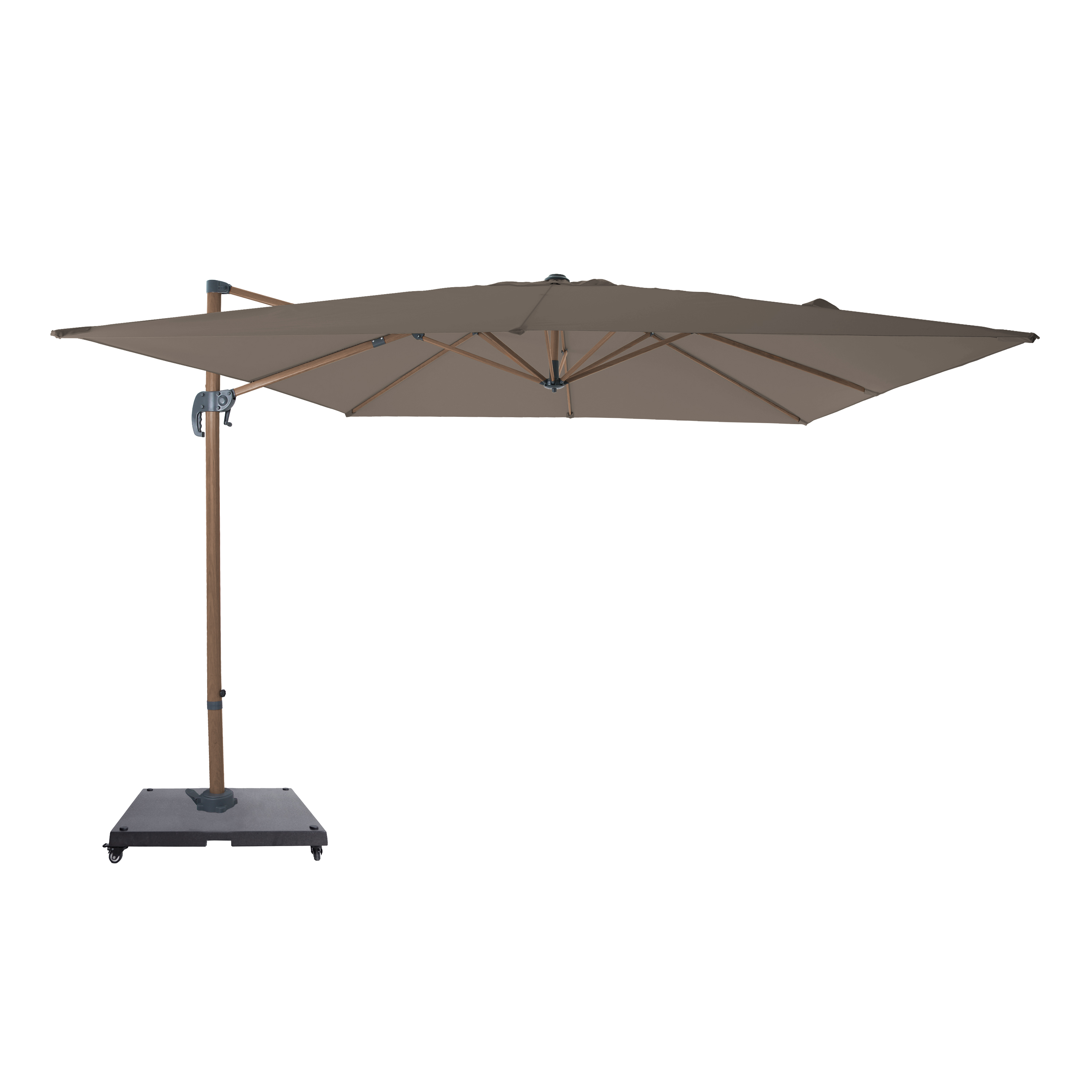 Nima Zweefparasol 300x300cm Eikenlook/taupe – Complete set