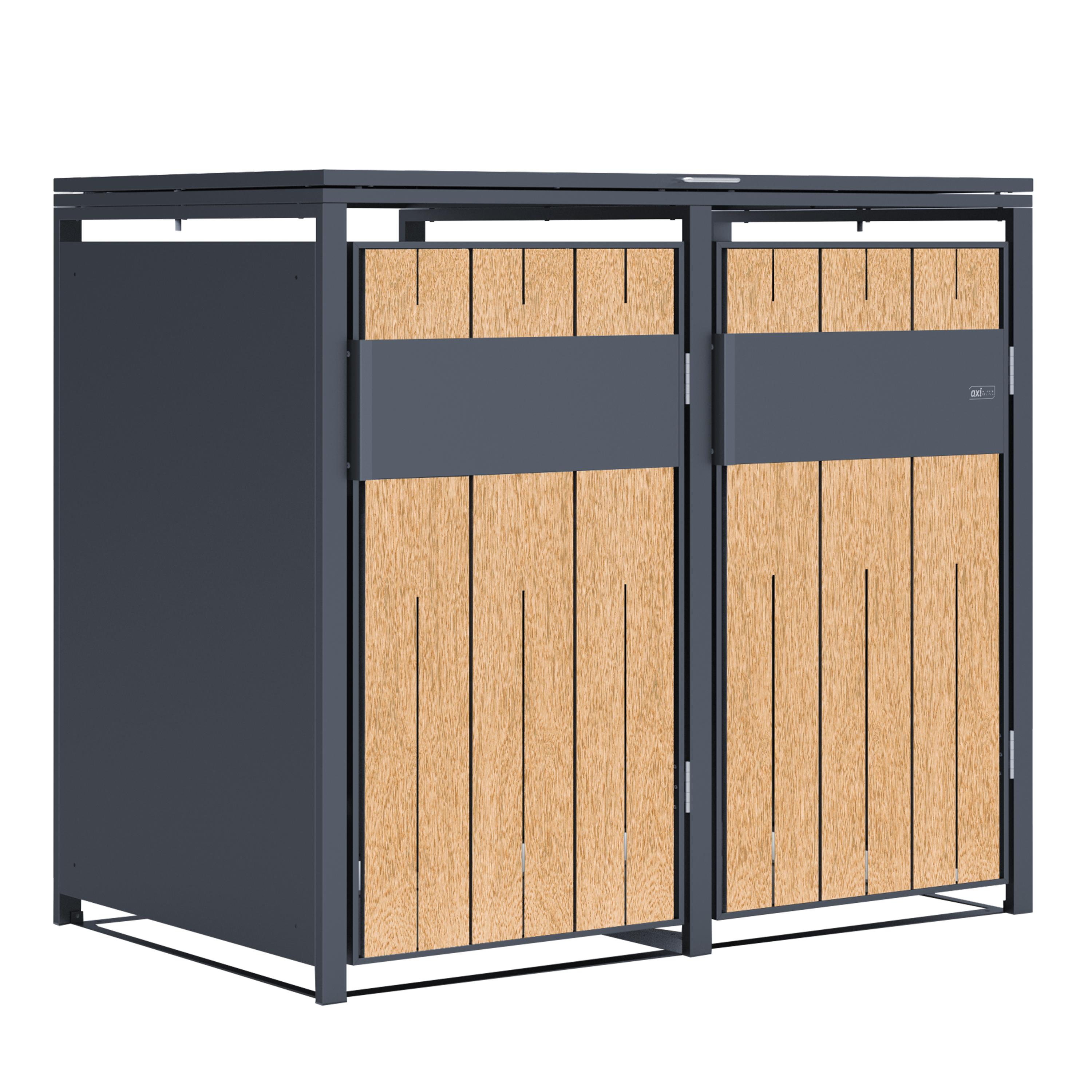 Luke Containerombouw - Metaal Antraciet/Houtlook 2 x 240 L