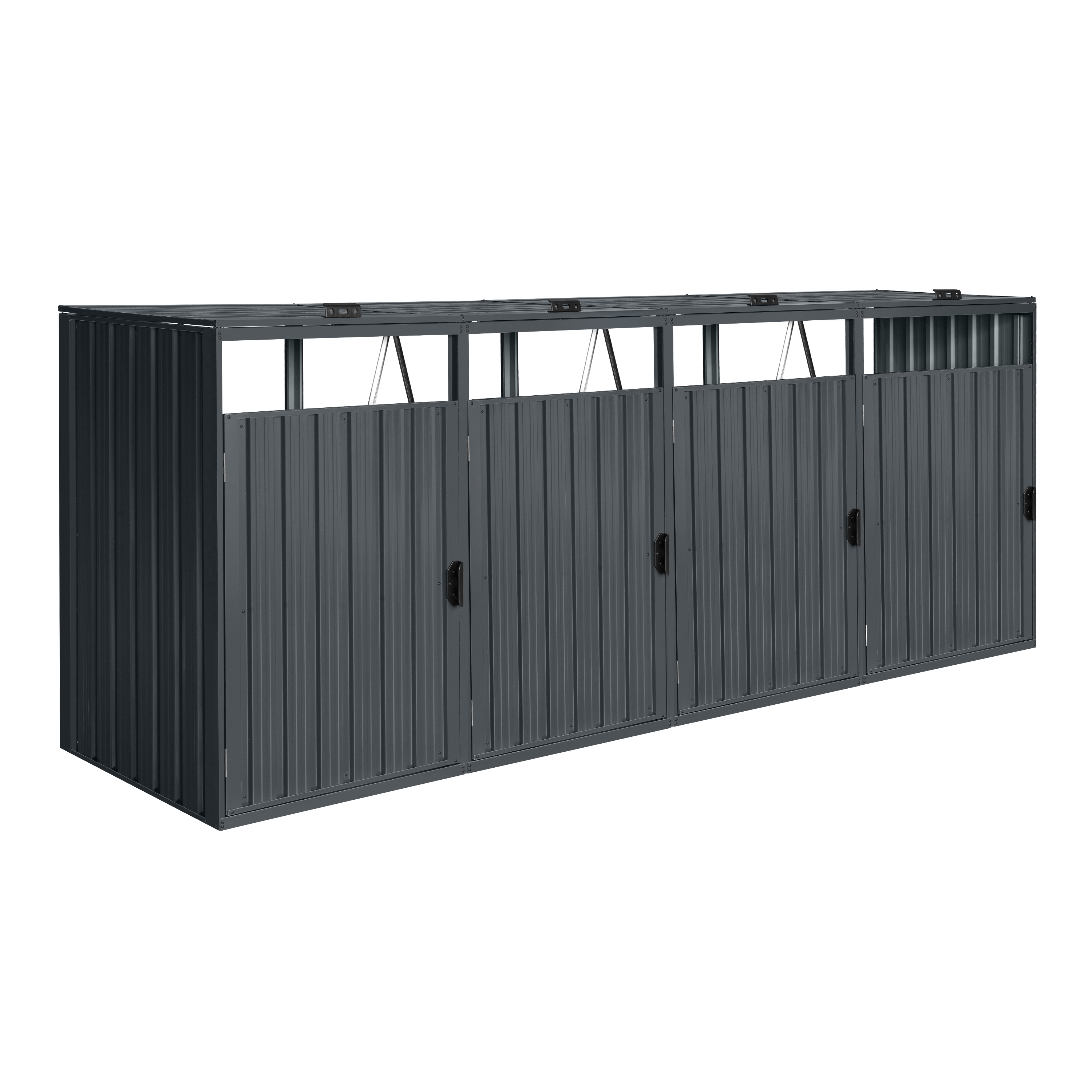Owen metalen Containerombouw Antraciet 4x 240L