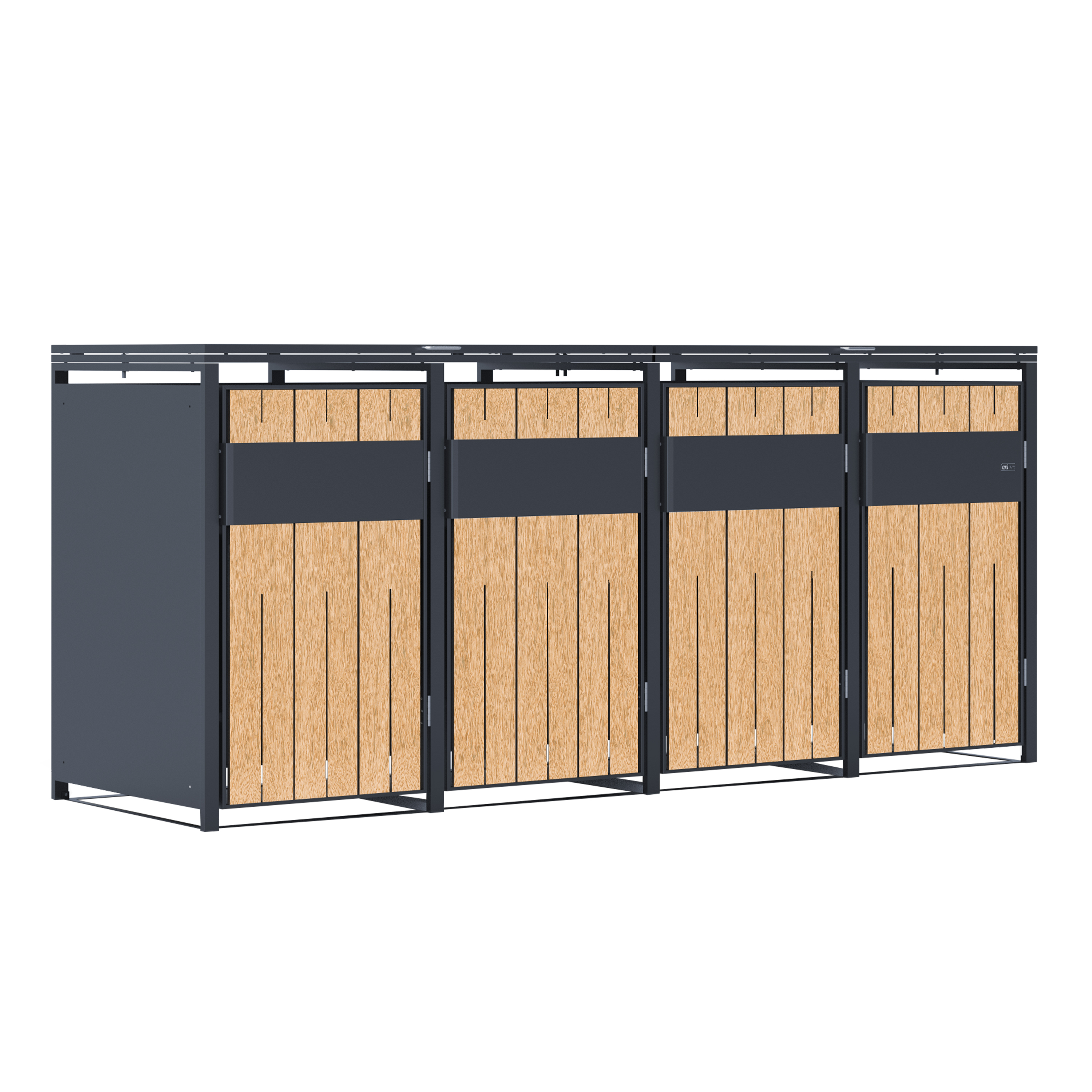 Luke Containerombouw - Metaal Antraciet/Houtlook 4 x 240 L
