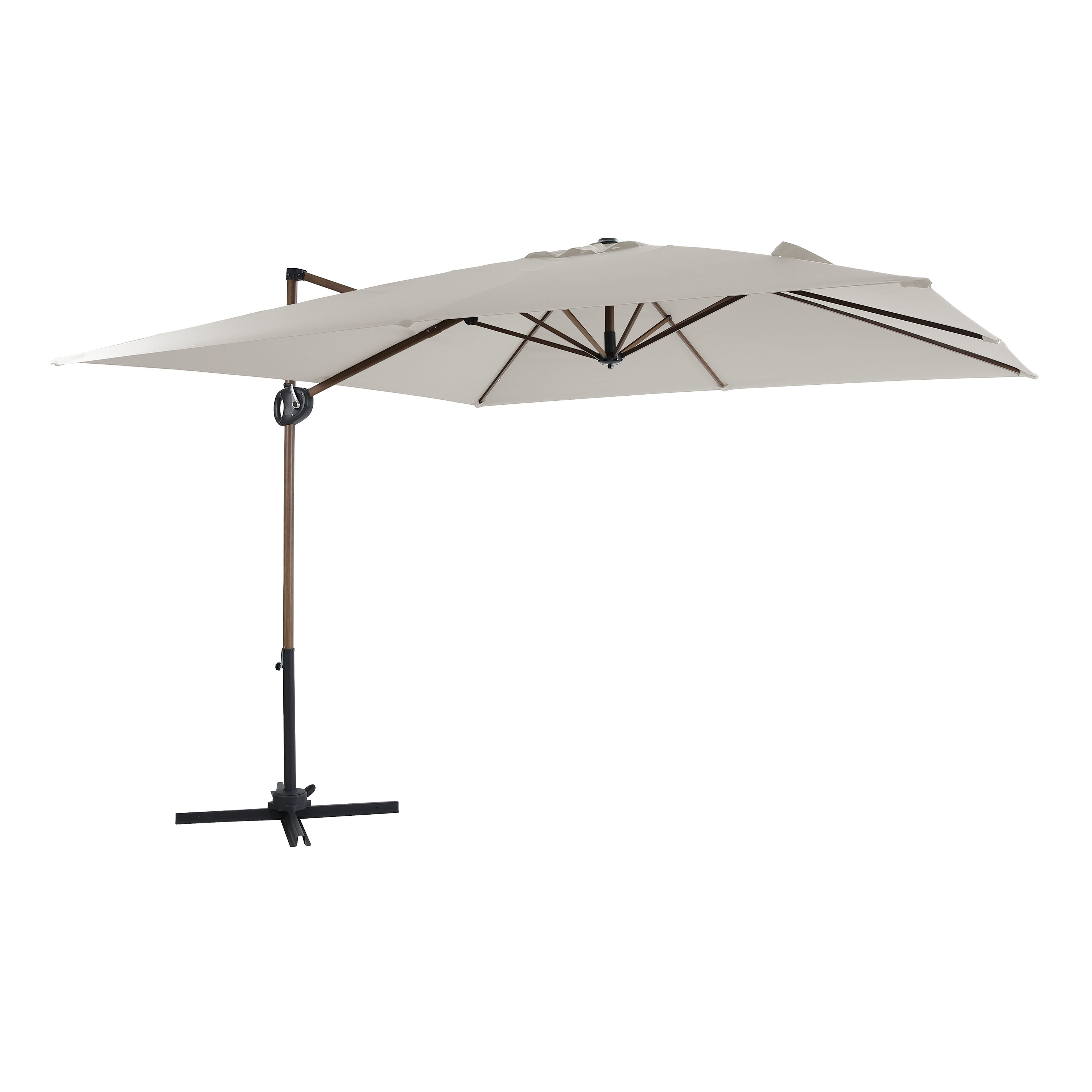 Mira Zweefparasol 300x300cm Eikenlook /beige