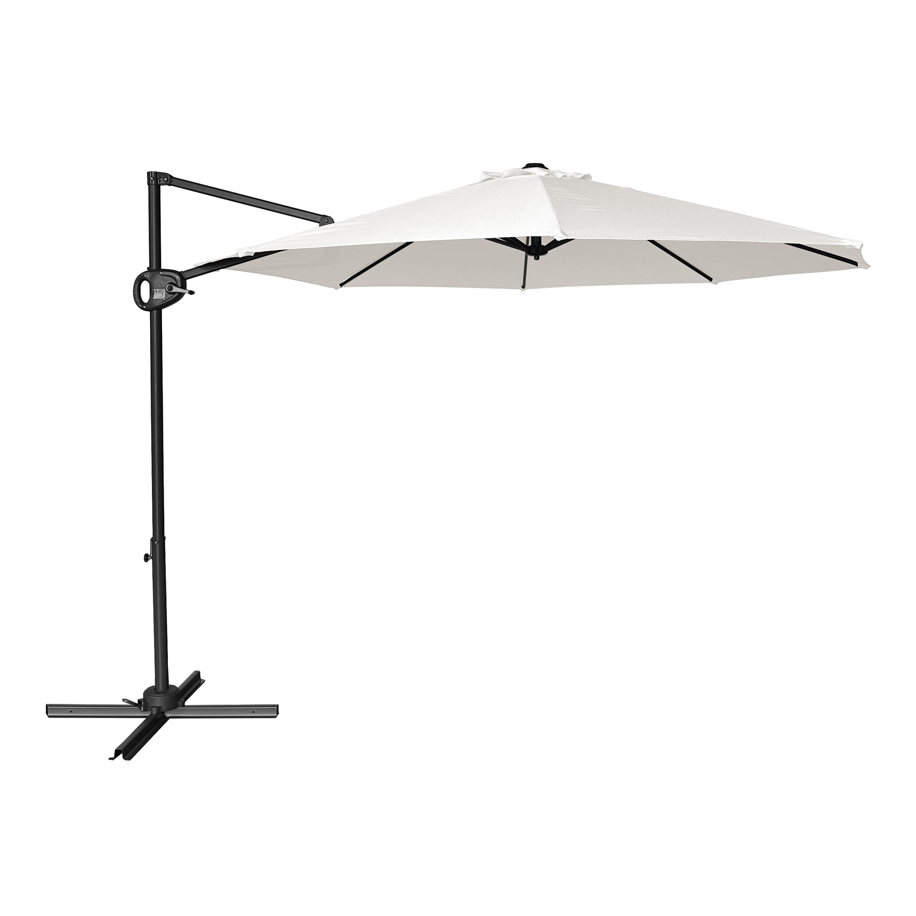 Solea Zweefparasol Ø 300cm Antraciet/beige