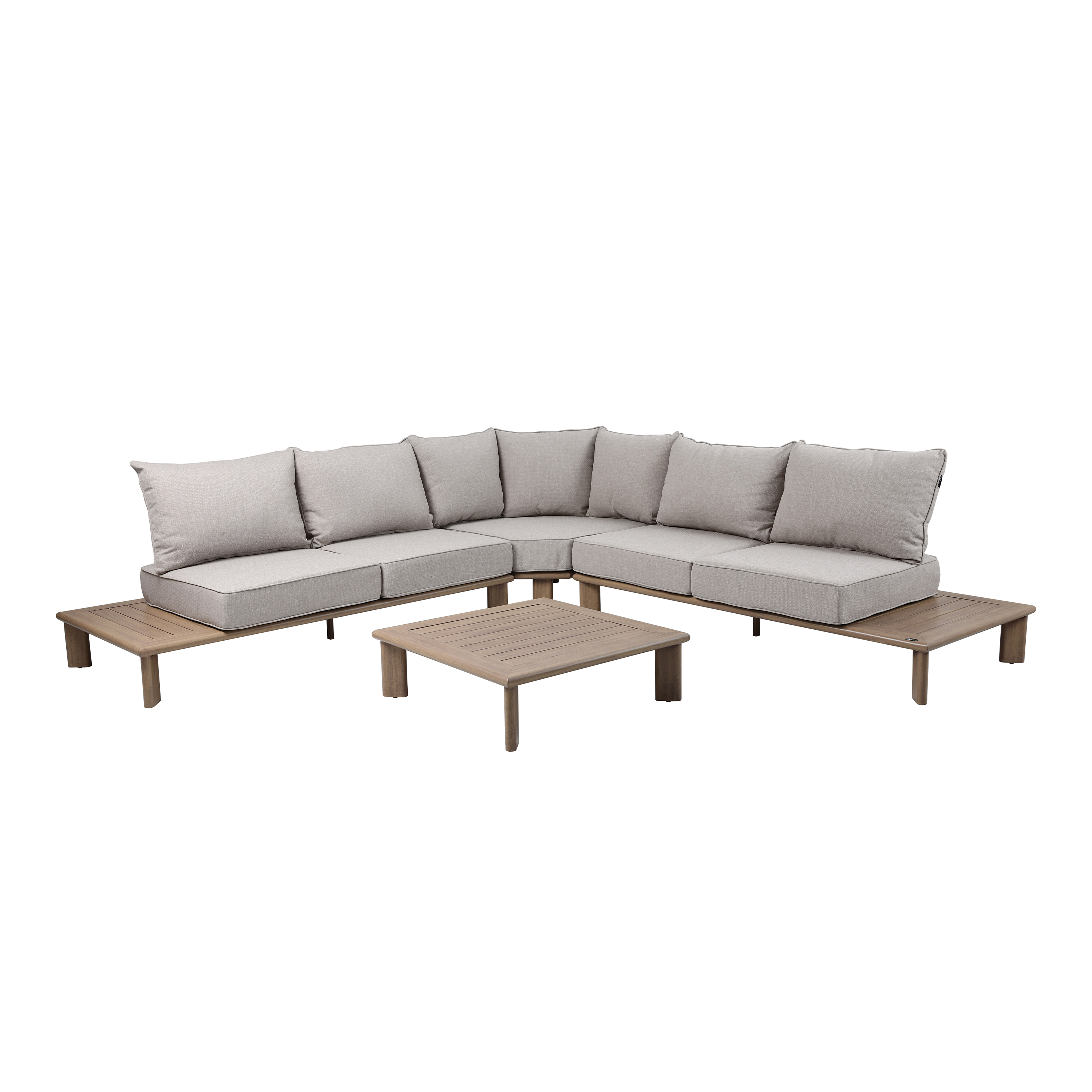 Avery Loungeset met zijtafels Houtlook/beige