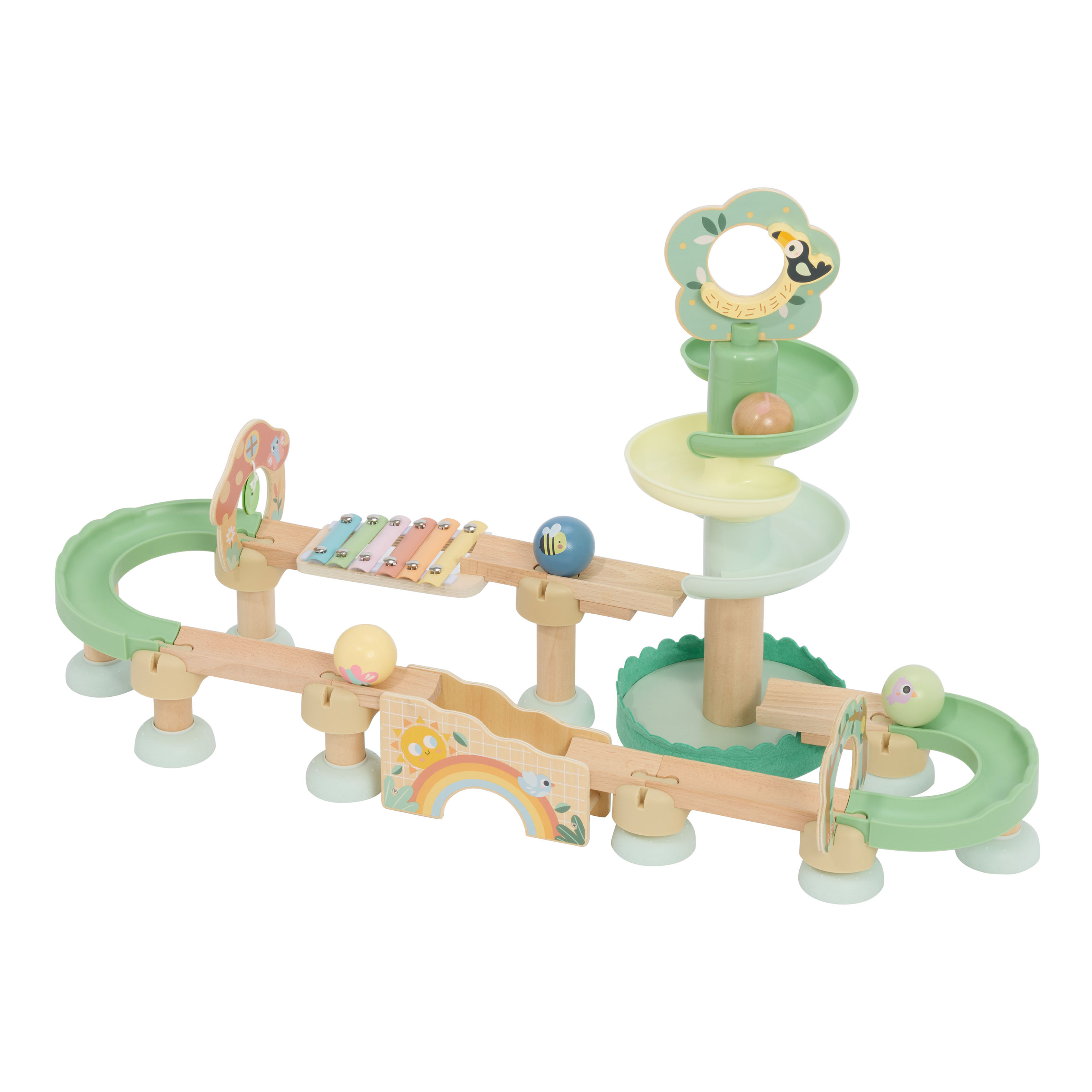 Baby Houten Knikkerbaan – Pastel Groen