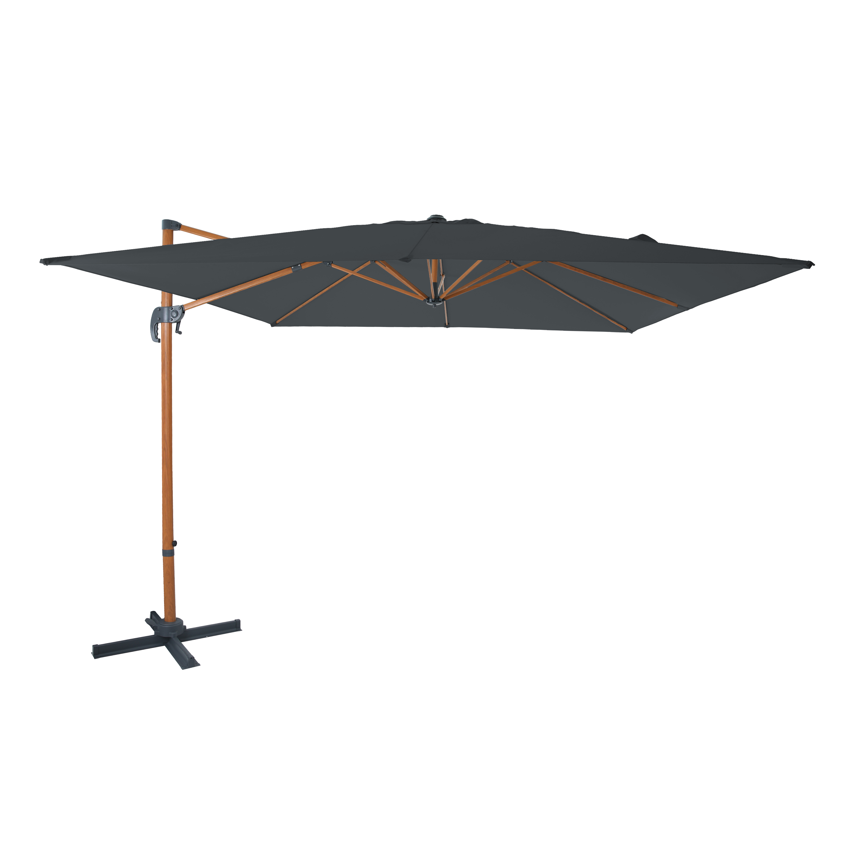 Nima Zweefparasol 300x300 Houtlook/grijs
