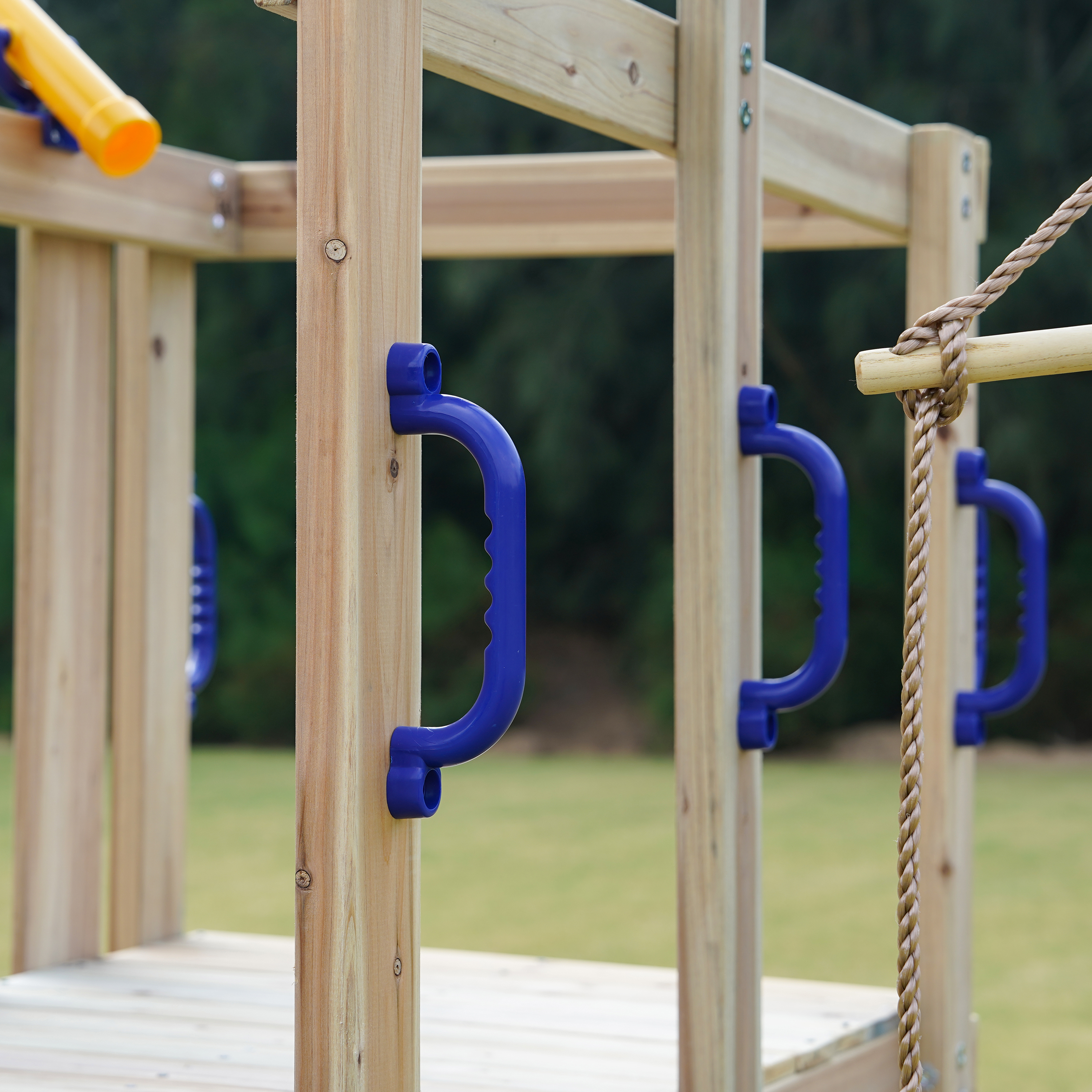 Moos Speeltoestel met Dubbele Schommel en Touwladder Bruin -