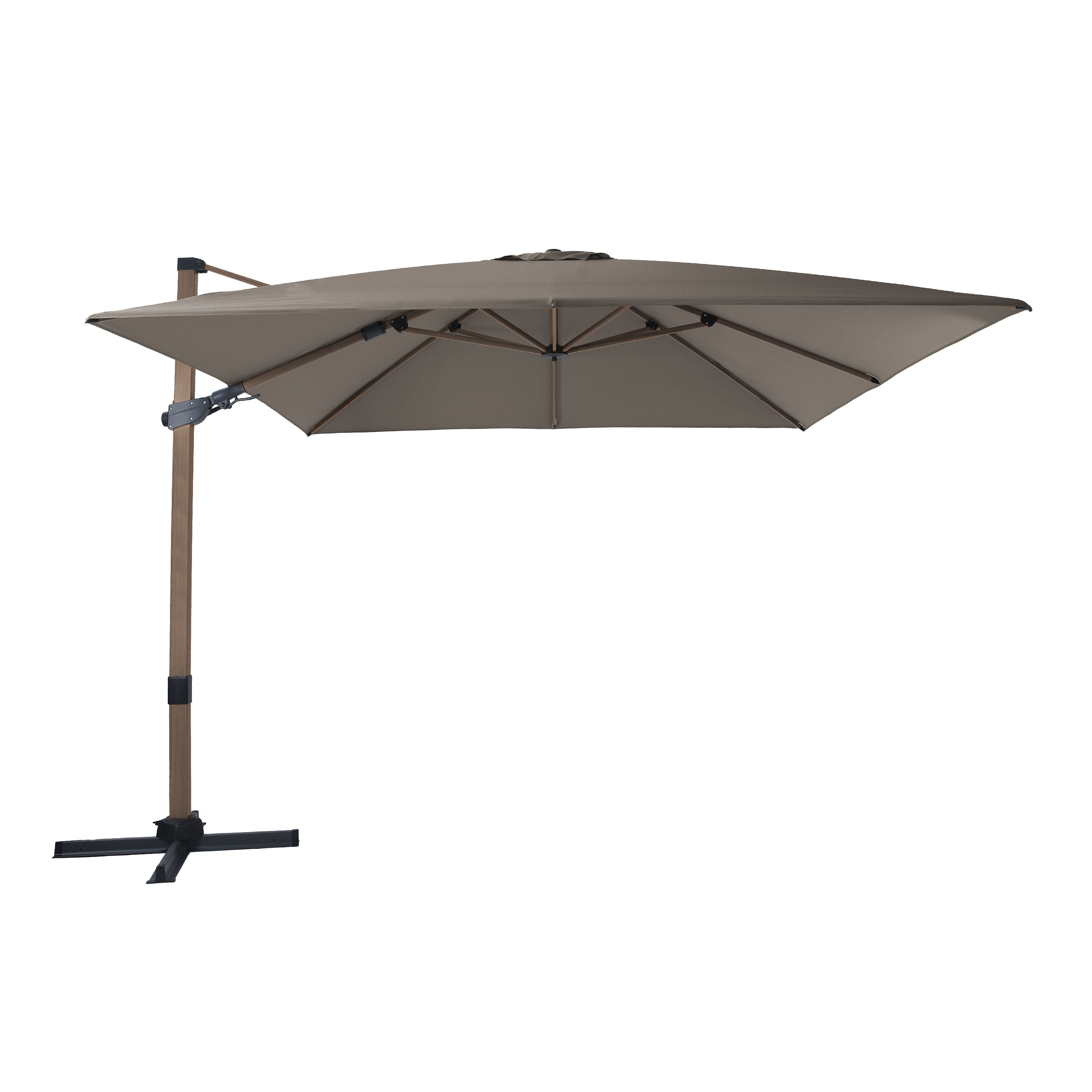 Apollo Premium Zweefparasol 300x300cm Eikenlook/taupe