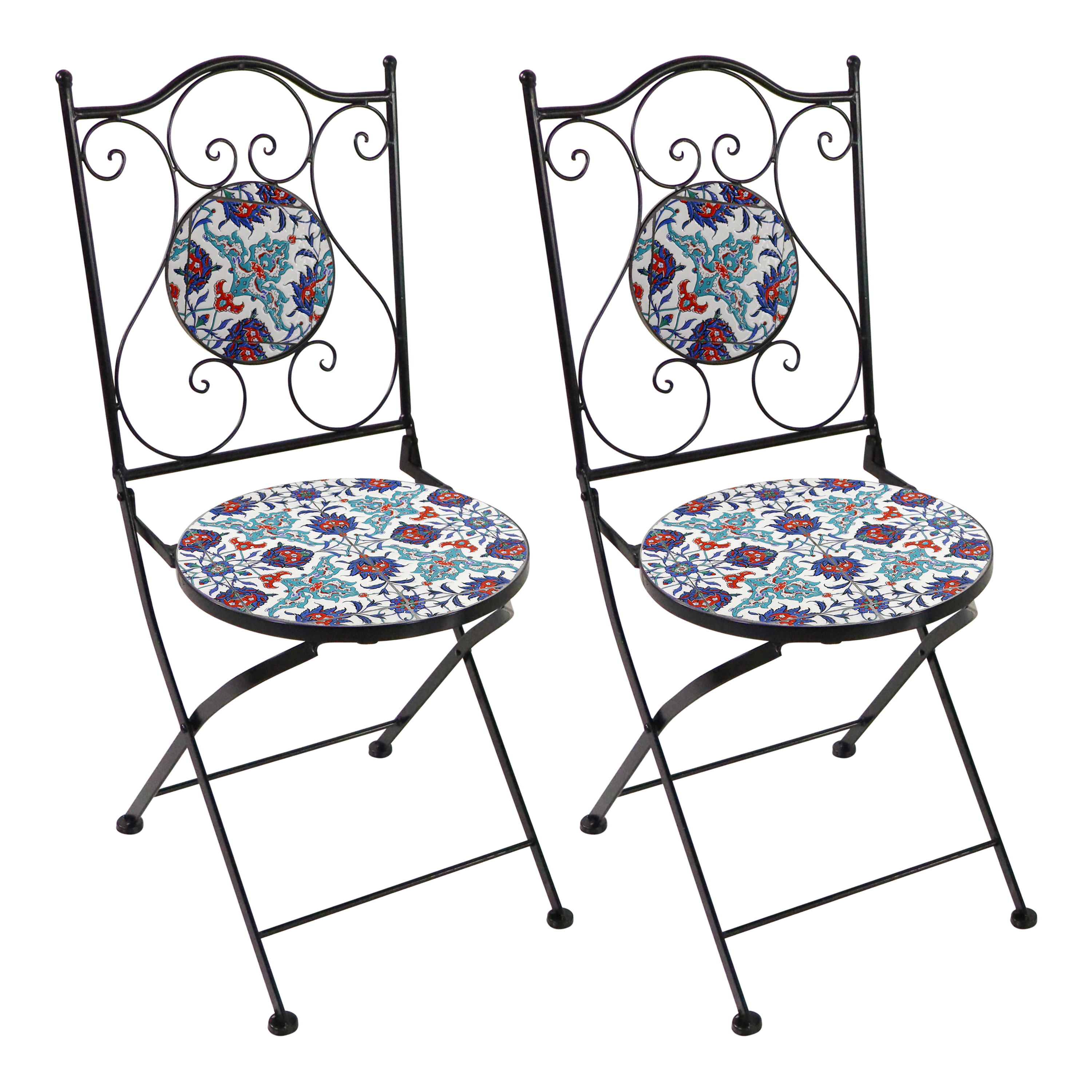 Amélie Bistro Stoelen opklapbaar Helderblauw – Set 2 stuks