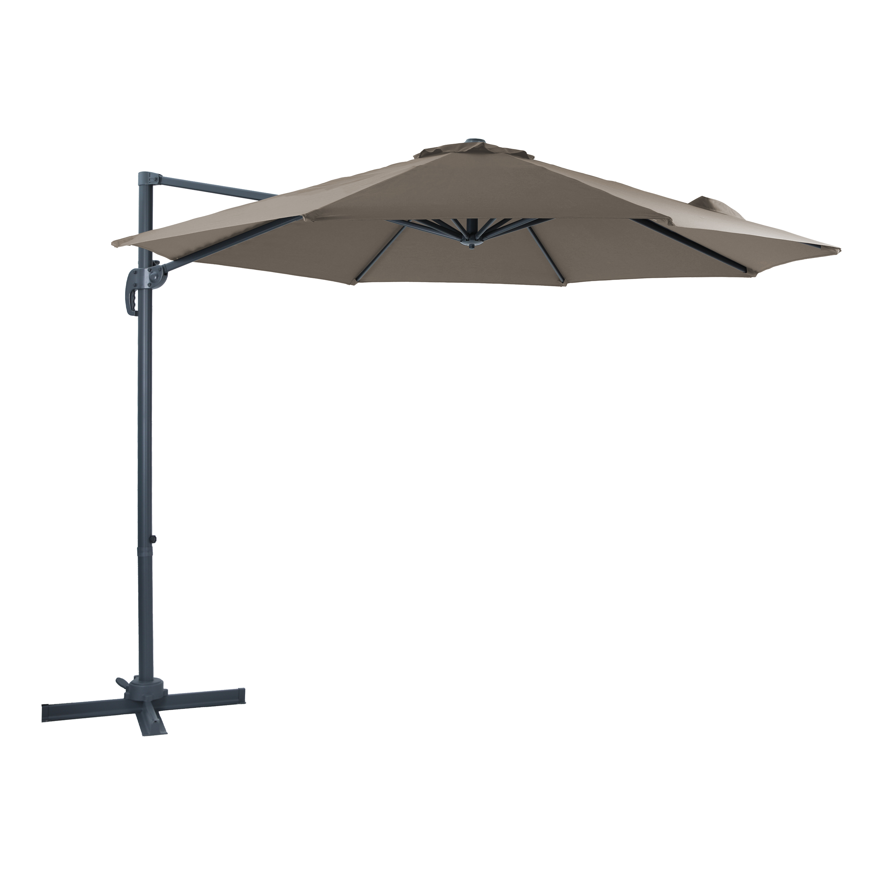 Marisol Zweefparasol Ø 300cm Antraciet/taupe