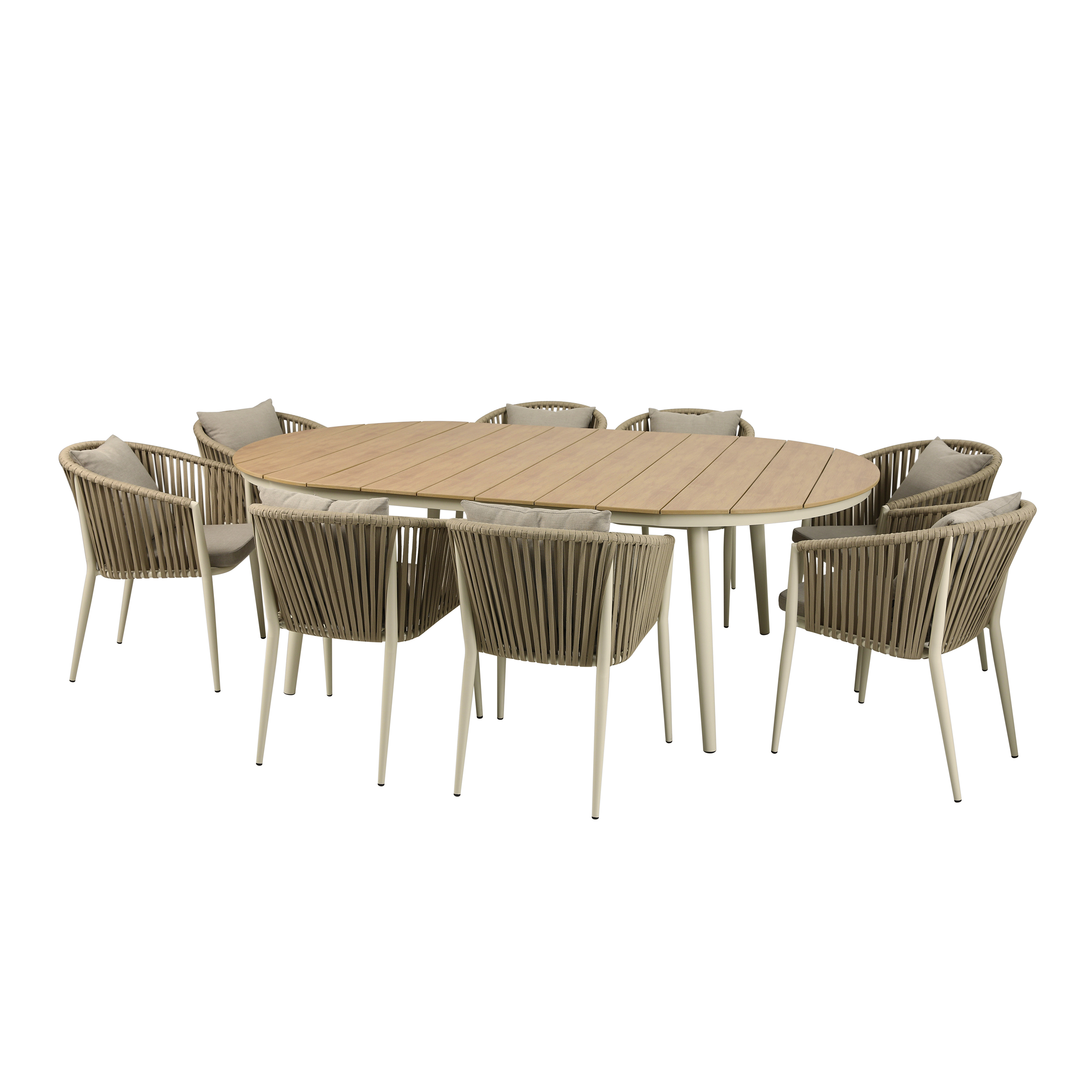Chay Aluminium Dining Set Beige