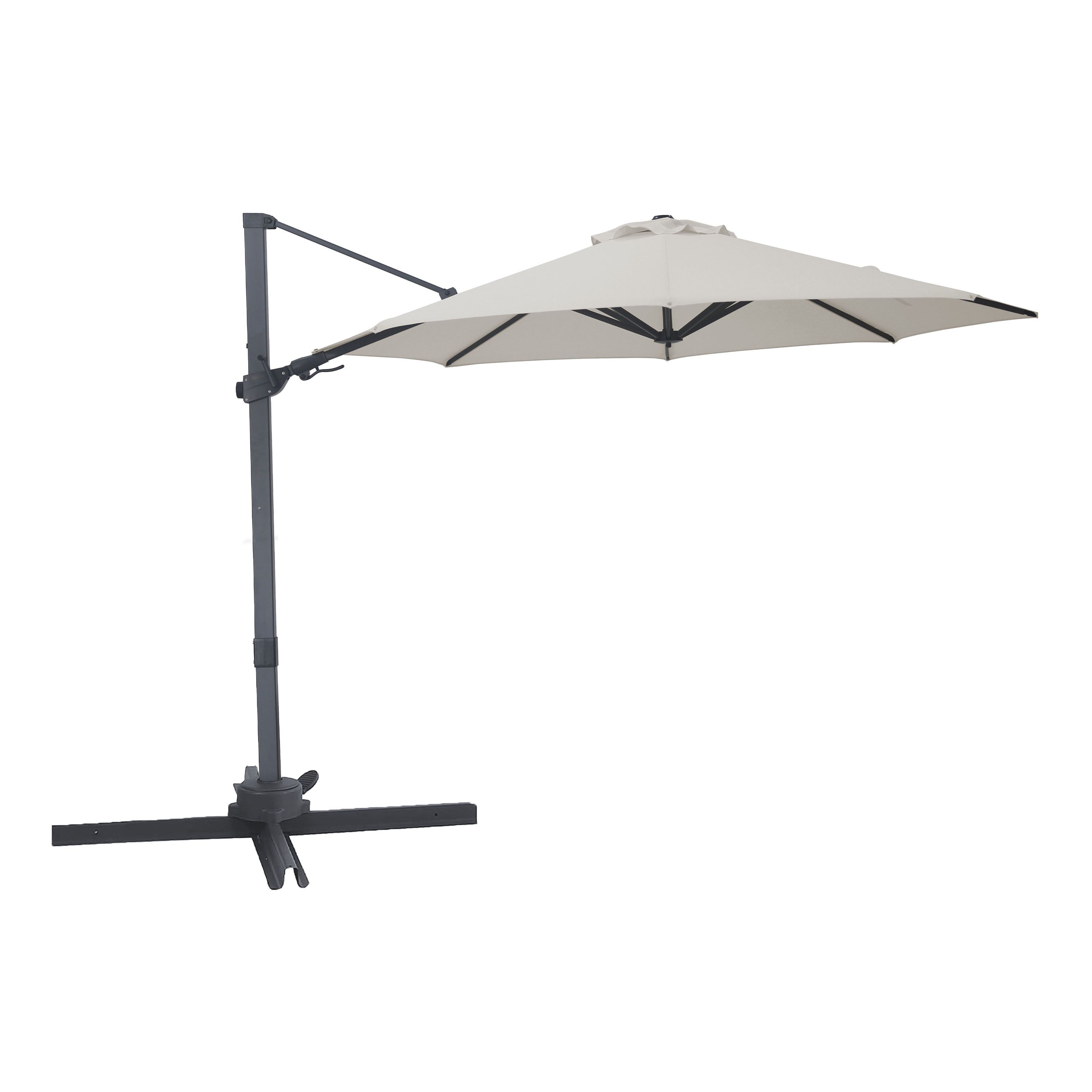 Solis Zweefparasol Ø 300cm Antraciet/beige