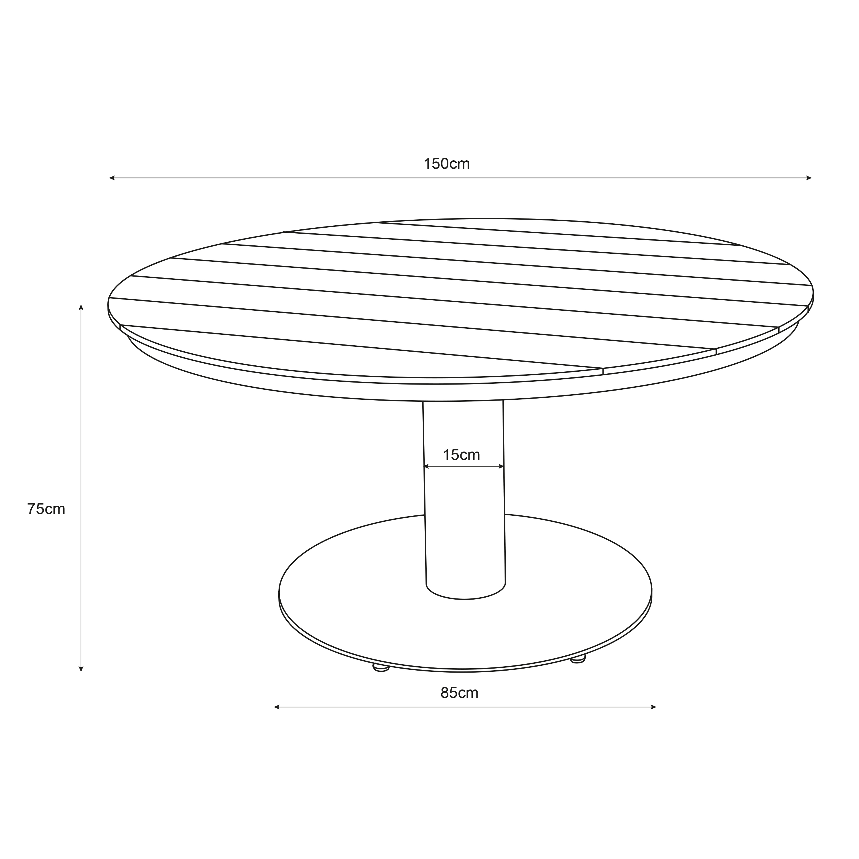 Jay/Faye 150 cm Dining Tuinset 7-delig - Beige