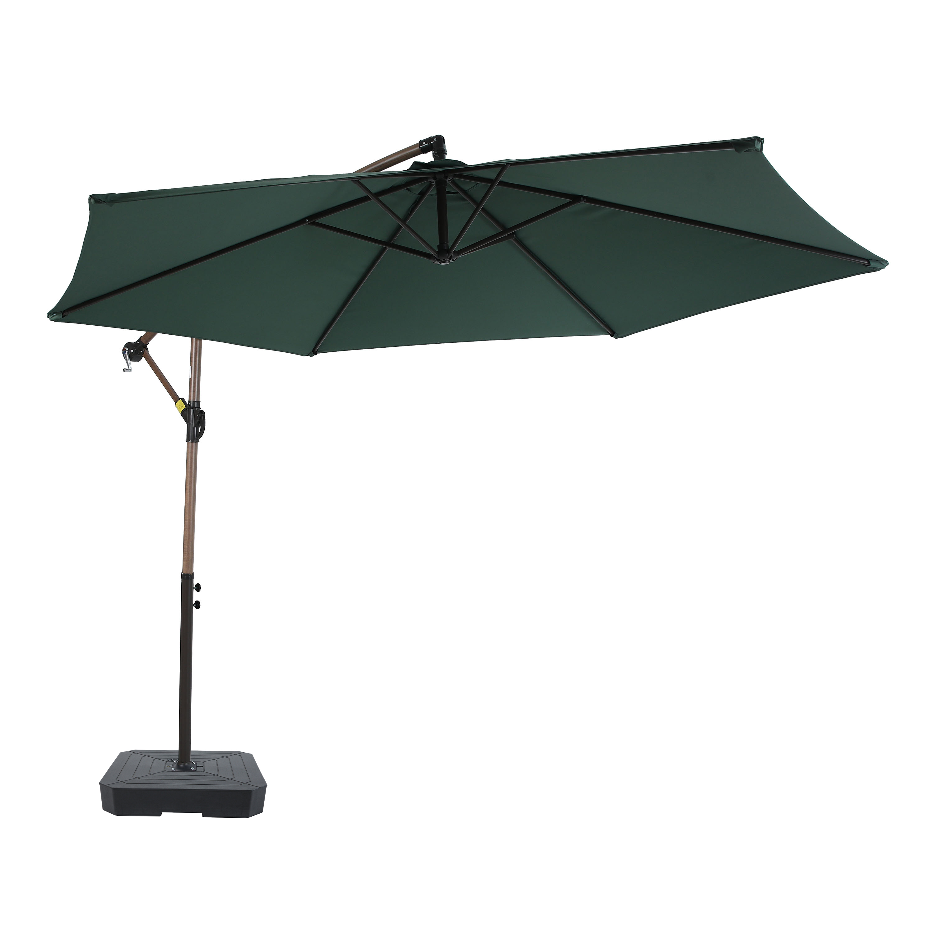 Dion Zweefparasol Ø 300cm incl parasoelvoet Eikenlook/groen