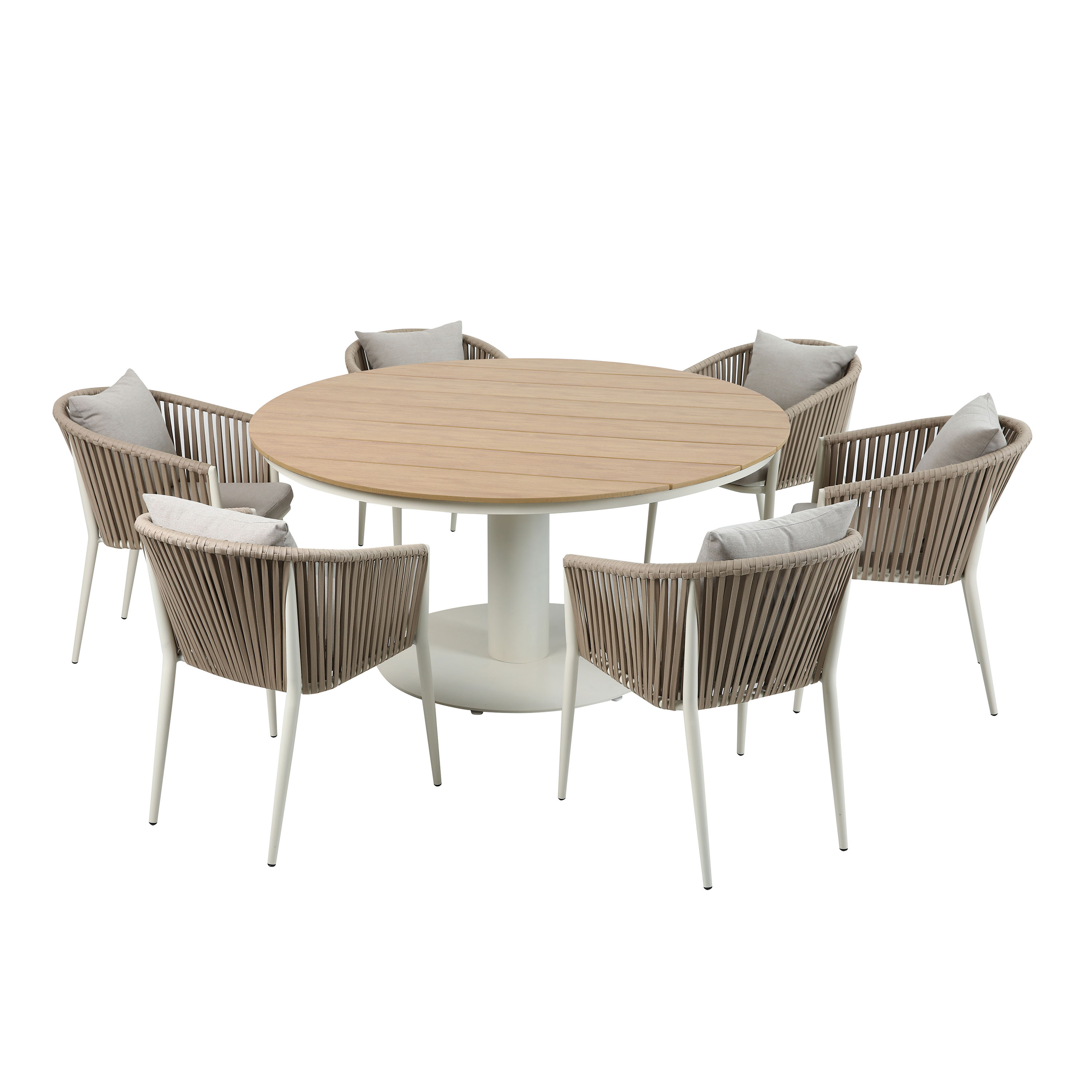 Jay/Faye 150 cm Dining Tuinset 7-delig - Beige