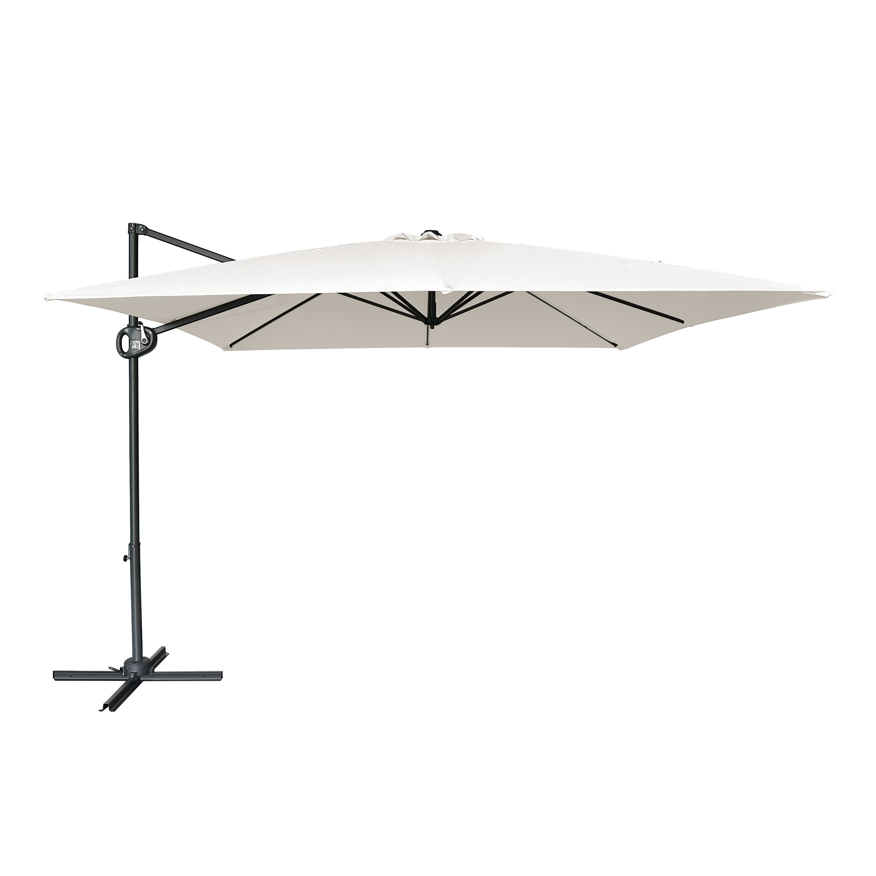 Mira Zweefparasol 300x300cm Antraciet/beige