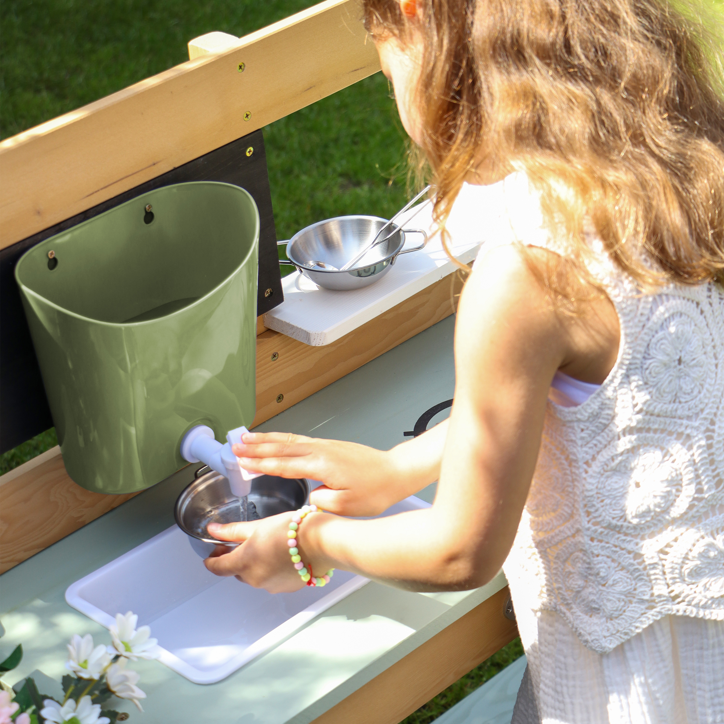 Watertank met Kraan voor Speelkeuken Groen