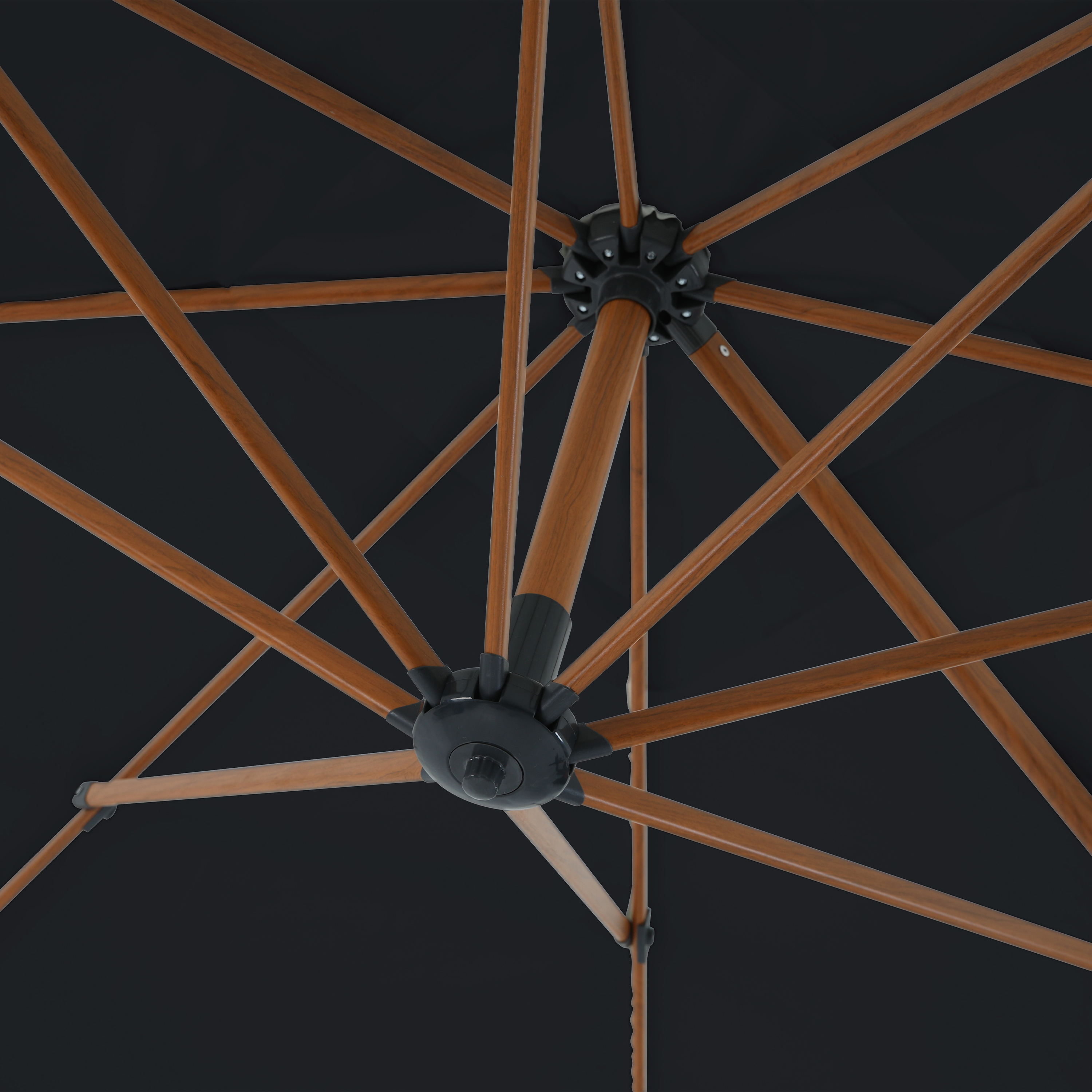 Marisol Zweefparasol Ø 300cm Houtlook/grijs