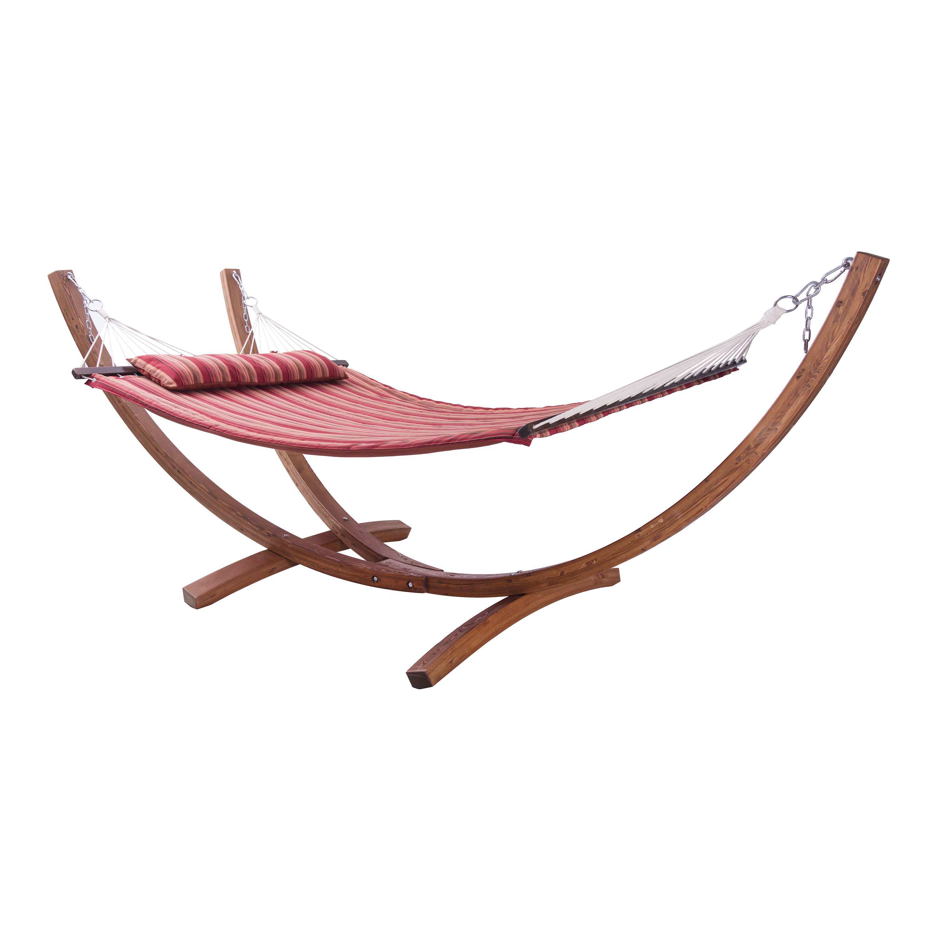 Hawaii Hangmat set - Rode hangmat met houten frame