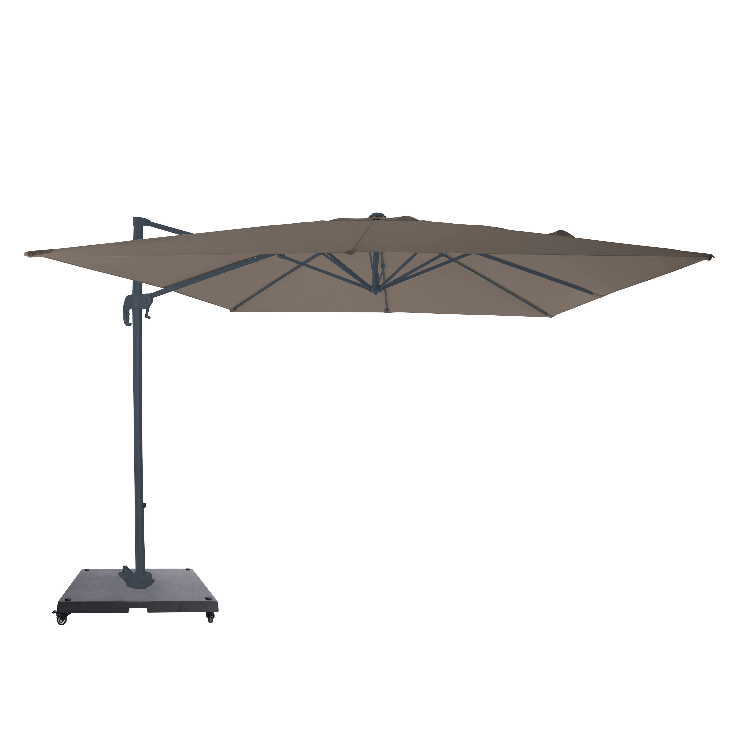 Nima Zweefparasol 300x300cm Antraciet/taupe – Complete set