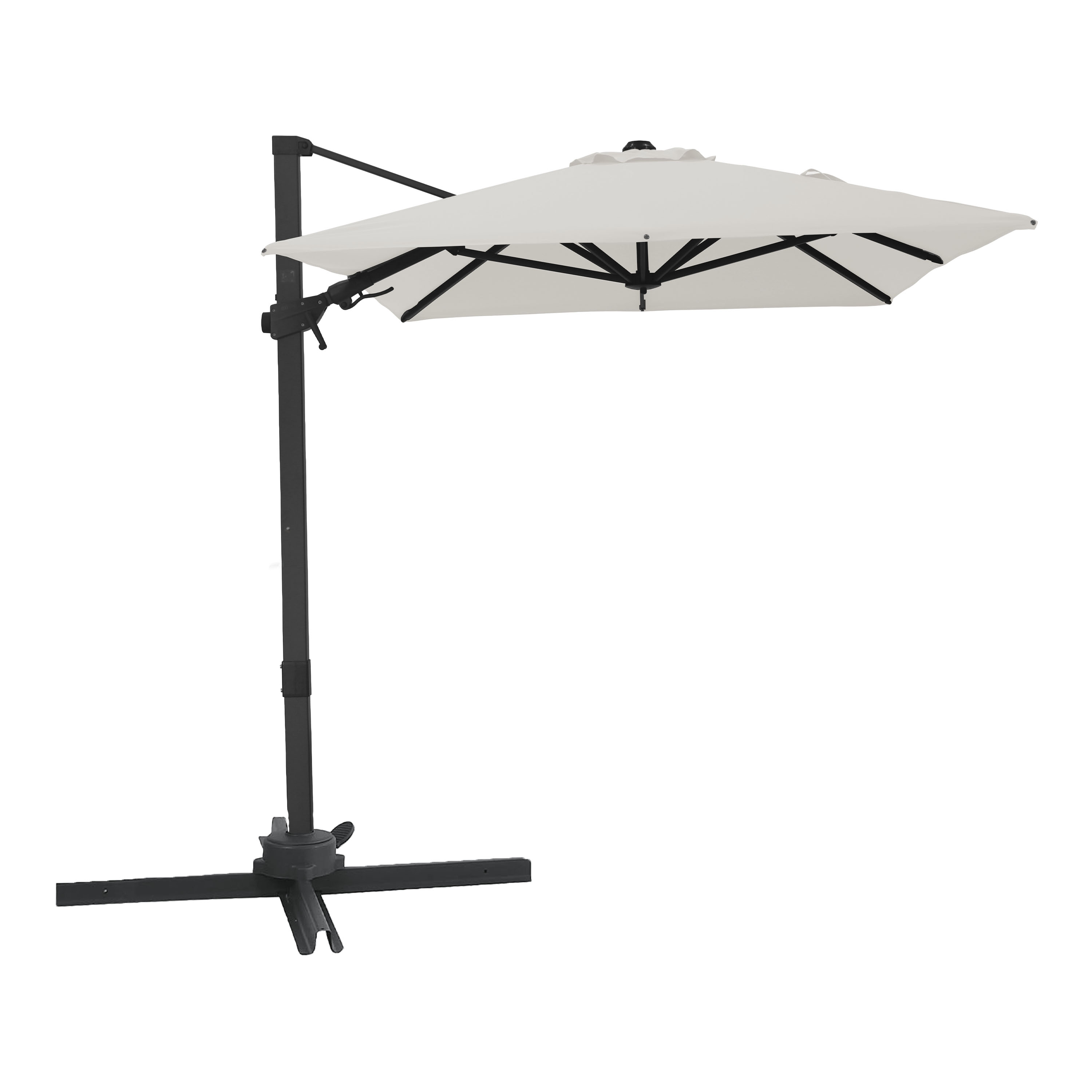 Nyra Zweefparasol 200x300 cm Antraciet/beige