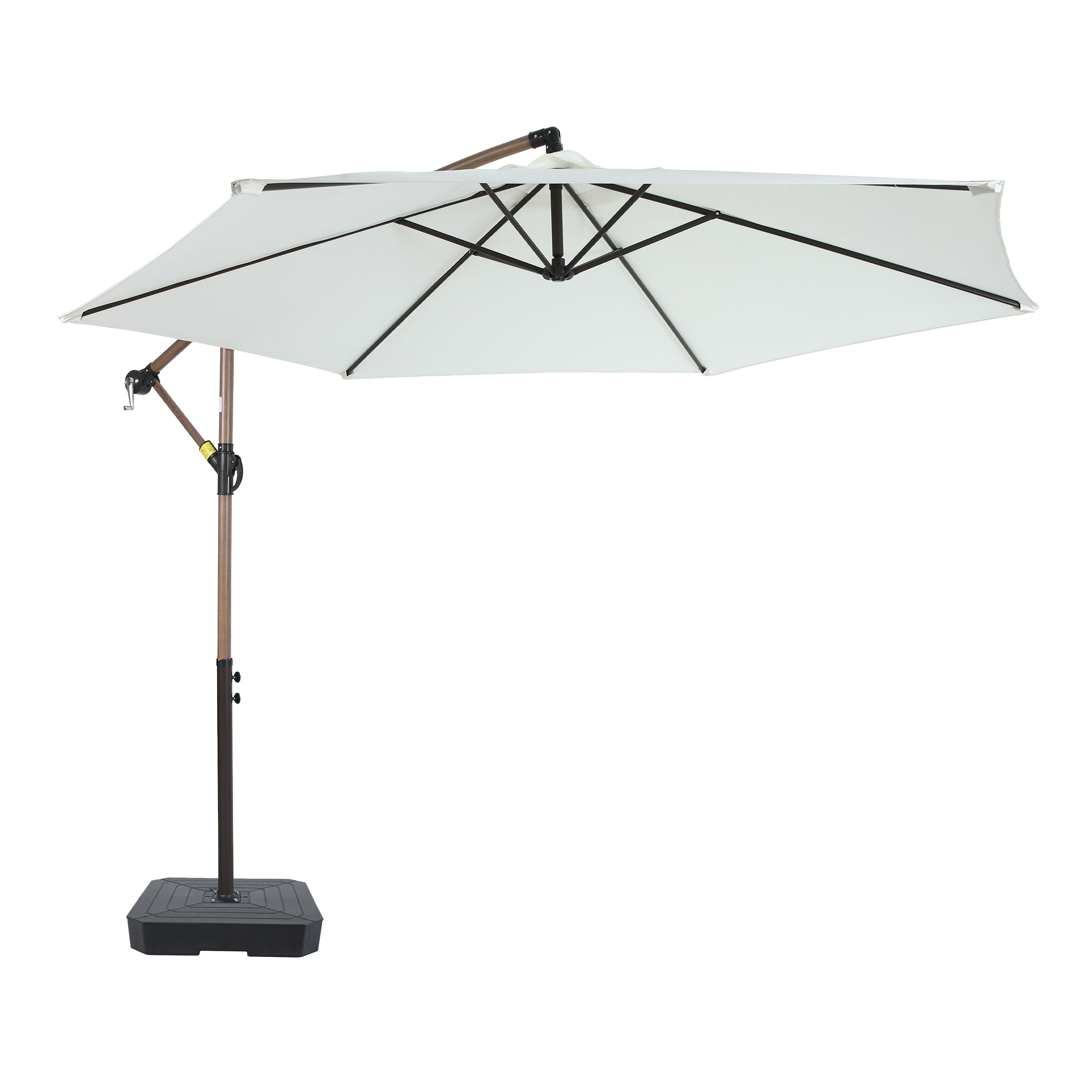 Dion Zweefparasol Ø 300cm incl parasoelvoet Eikenlook/beige