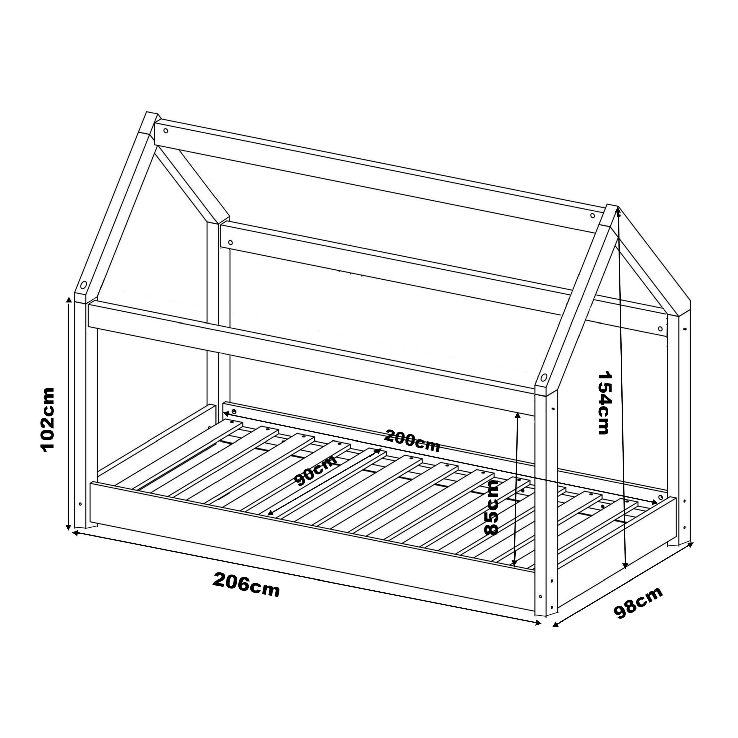 Zoey Bedhuisje Wit – Zonder Matras