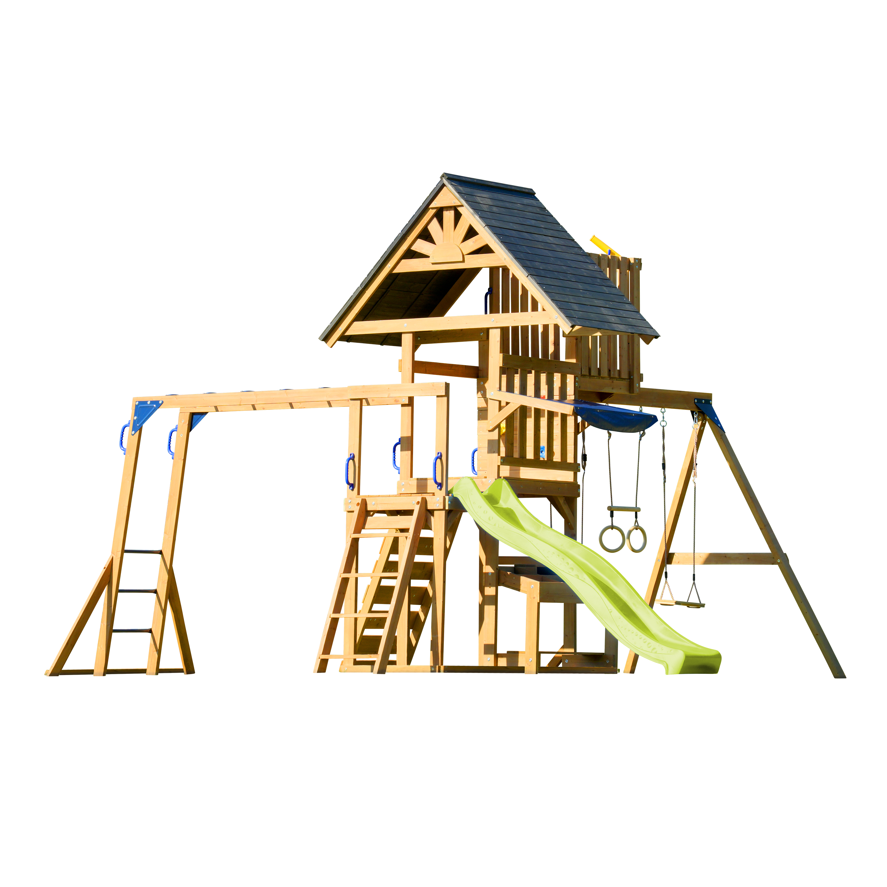 Mitch Speeltoestel met Dubbele Schommel – Limoen Groen