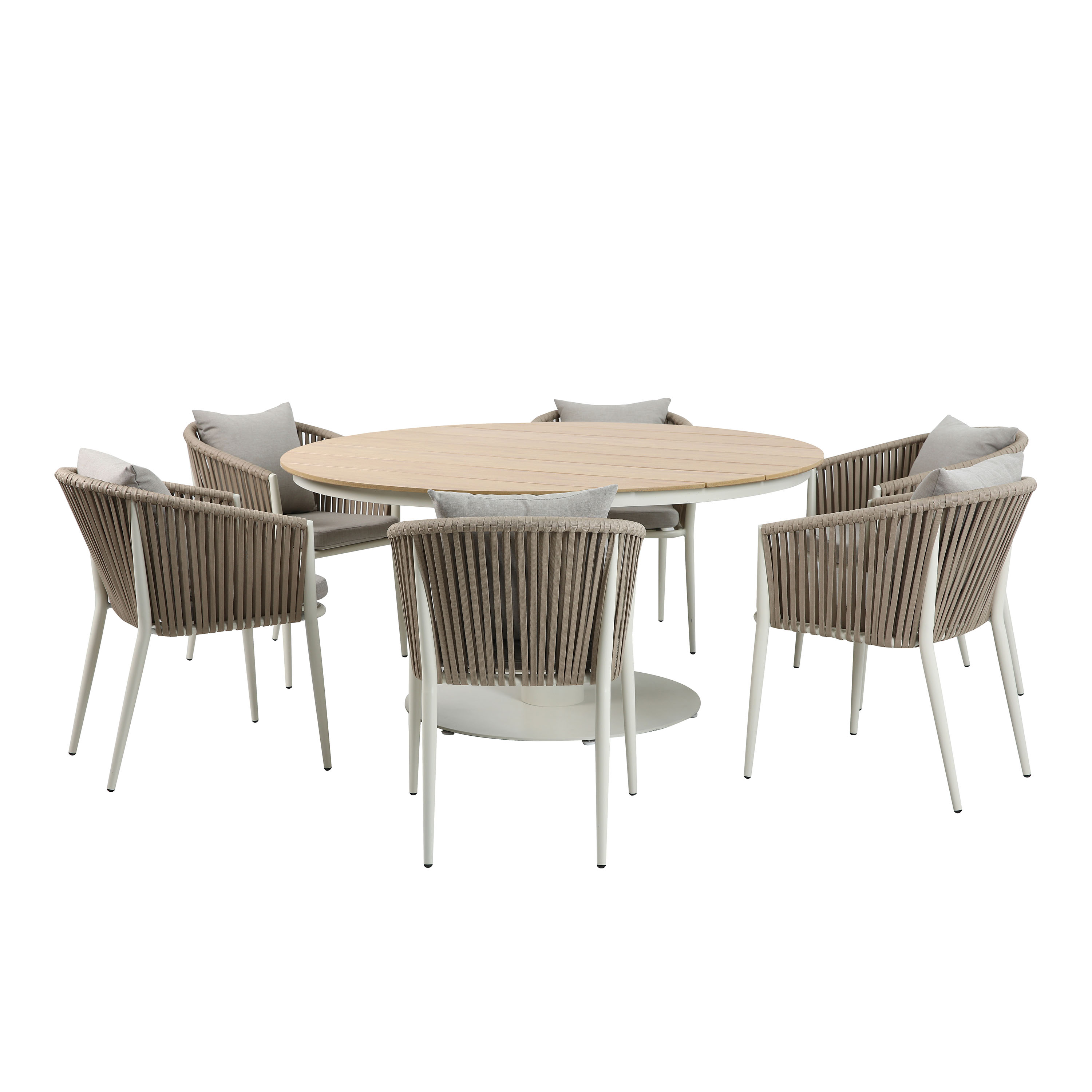 Jay/Faye 150 cm Dining Tuinset 7-delig - Beige