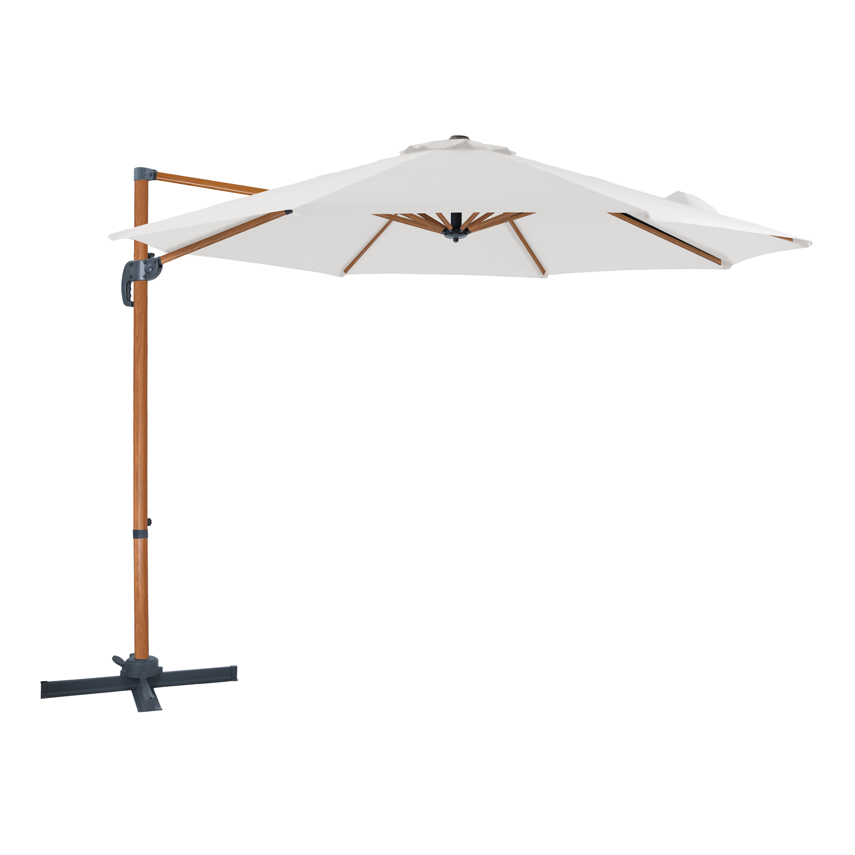 Marisol Zweefparasol Ø 300cm Houtlook/beige