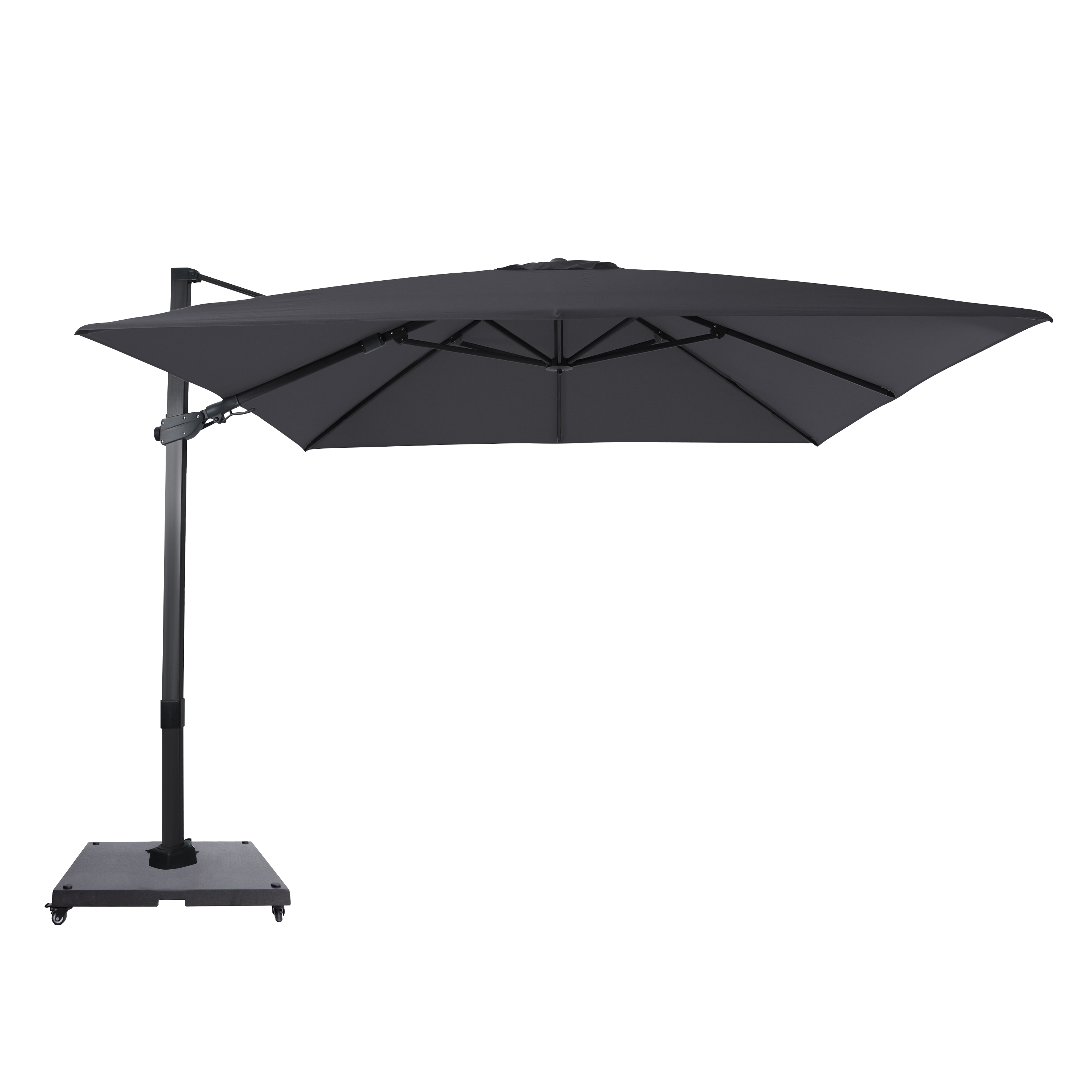 Apollo Zweefparasol 300x300cm Antraciet/grijs – Complete set