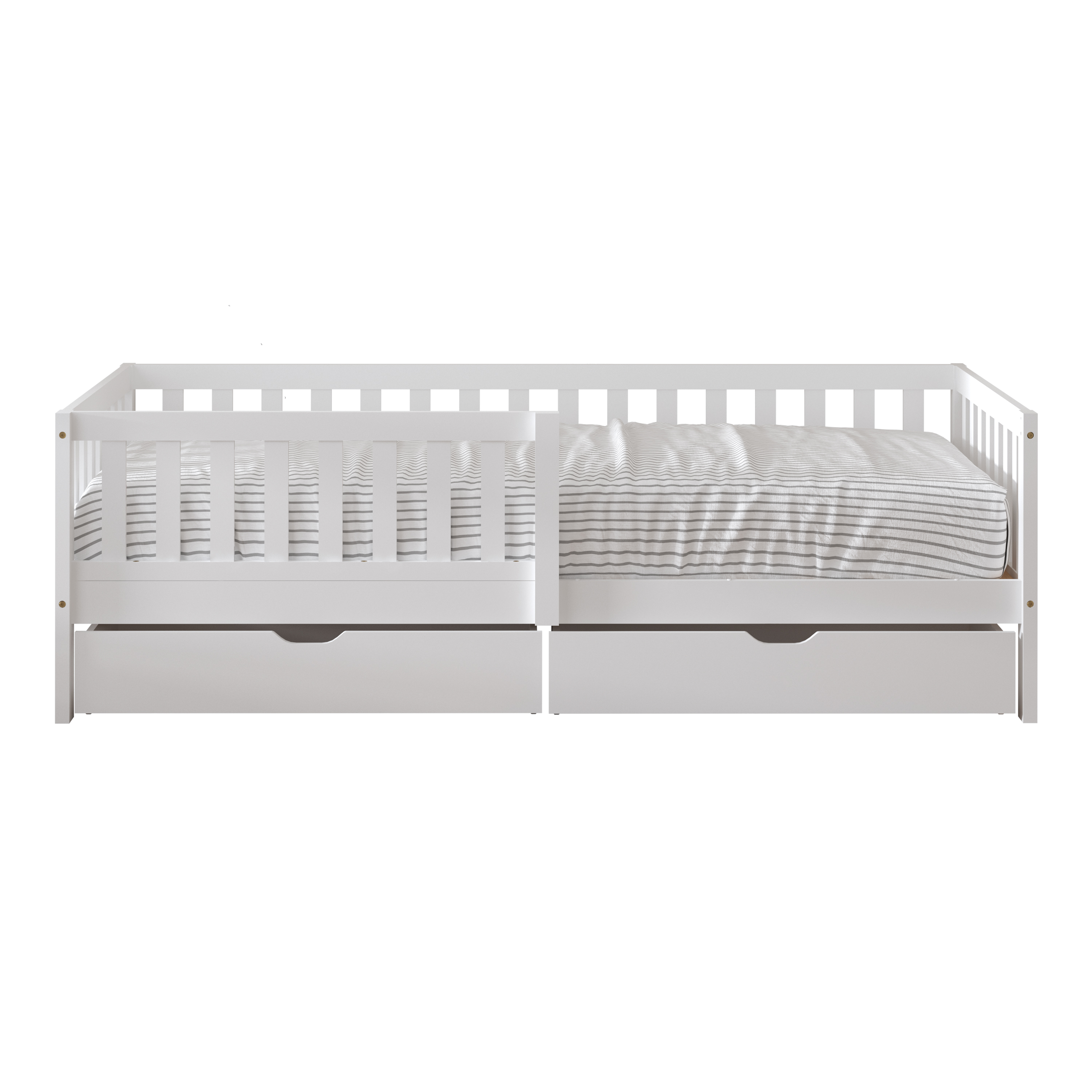 Isa Kinderbed met 2 Opberglades Wit– Zonder Matras