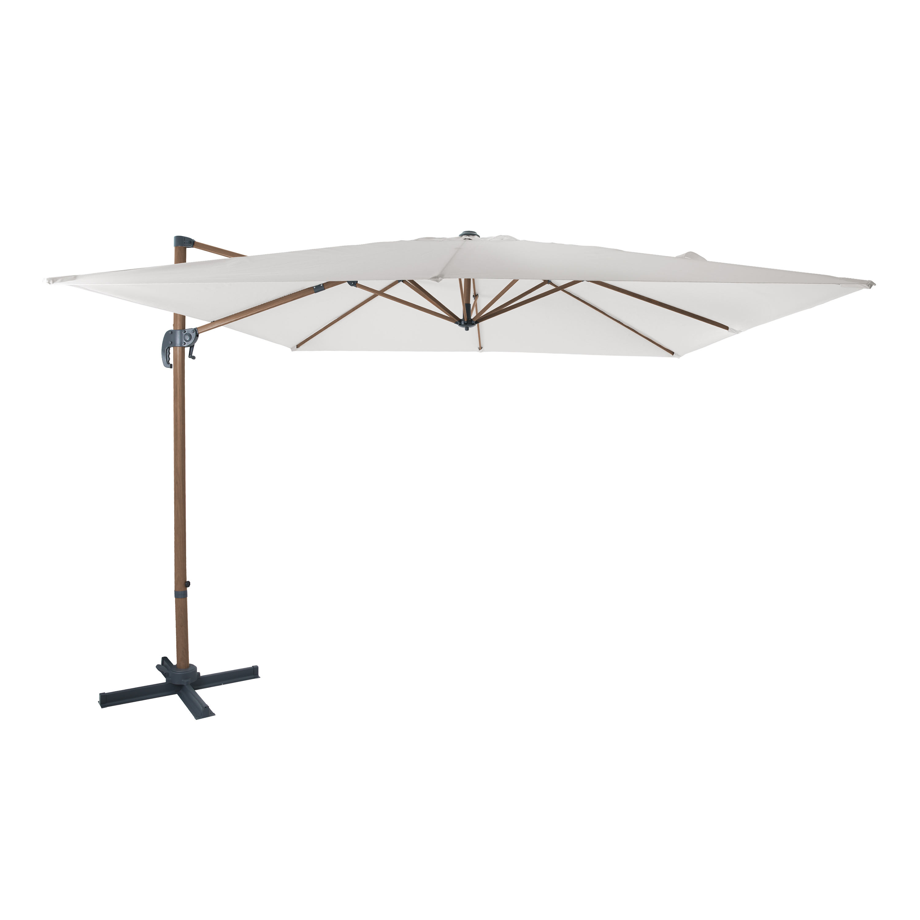 Nima Zweefparasol 300x300cm Eikenlook/beige